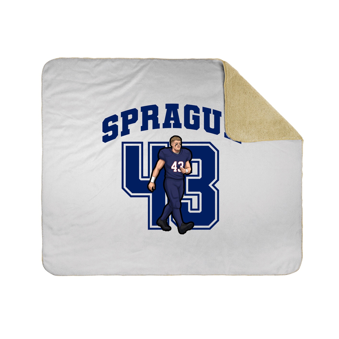 Throw Blanket — Number in White