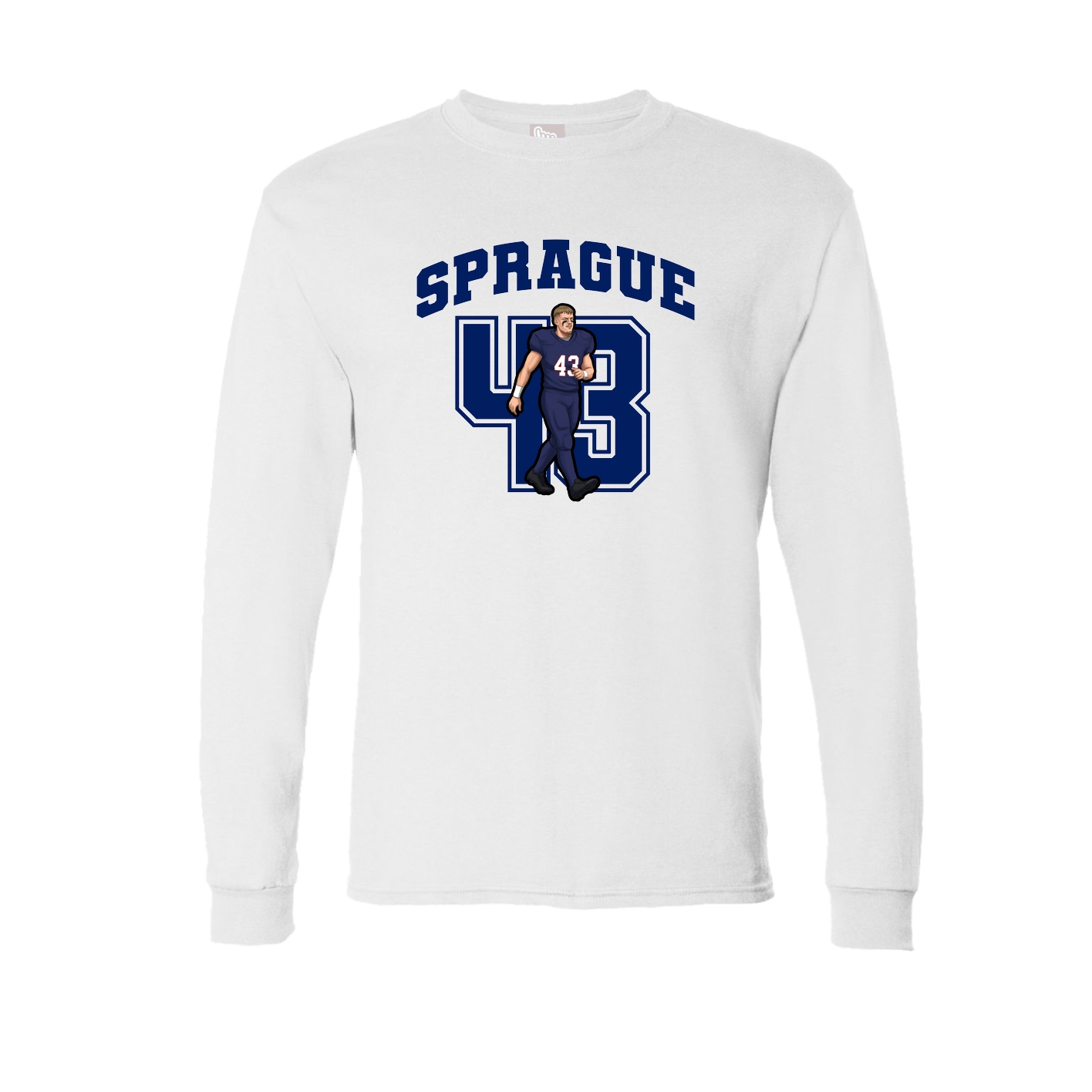 Long Sleeve Tee — Number in White