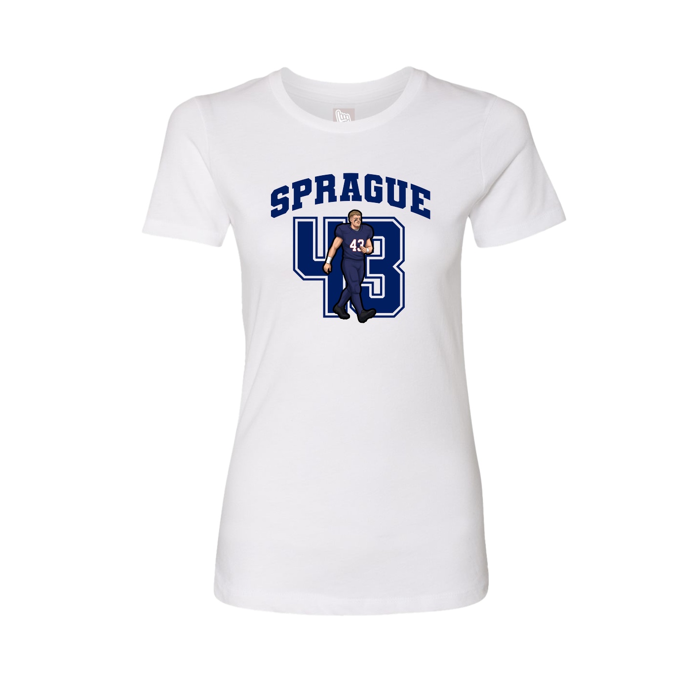 Fitted Women's Tee — Number in White