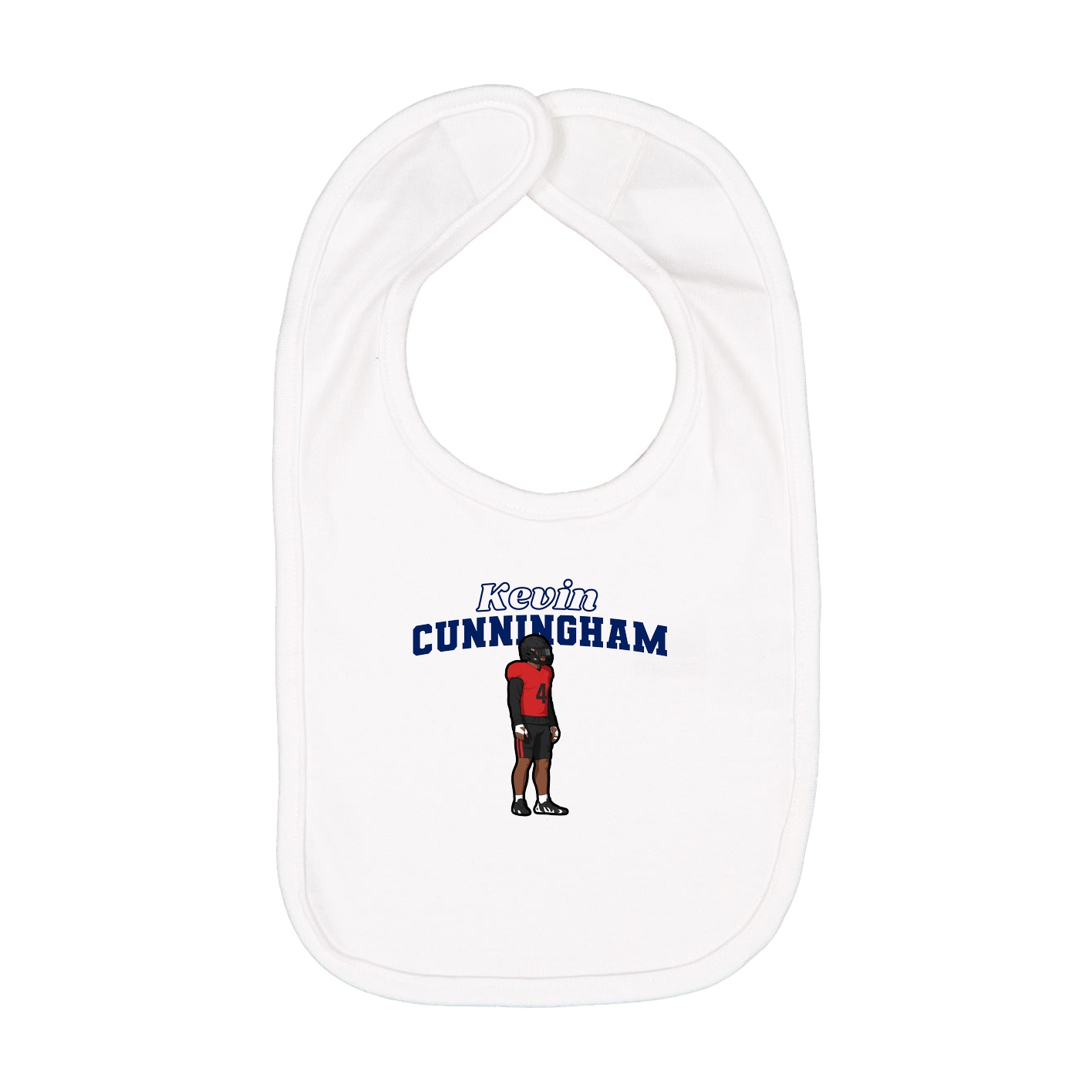 Infant Bib — Name Arch in White