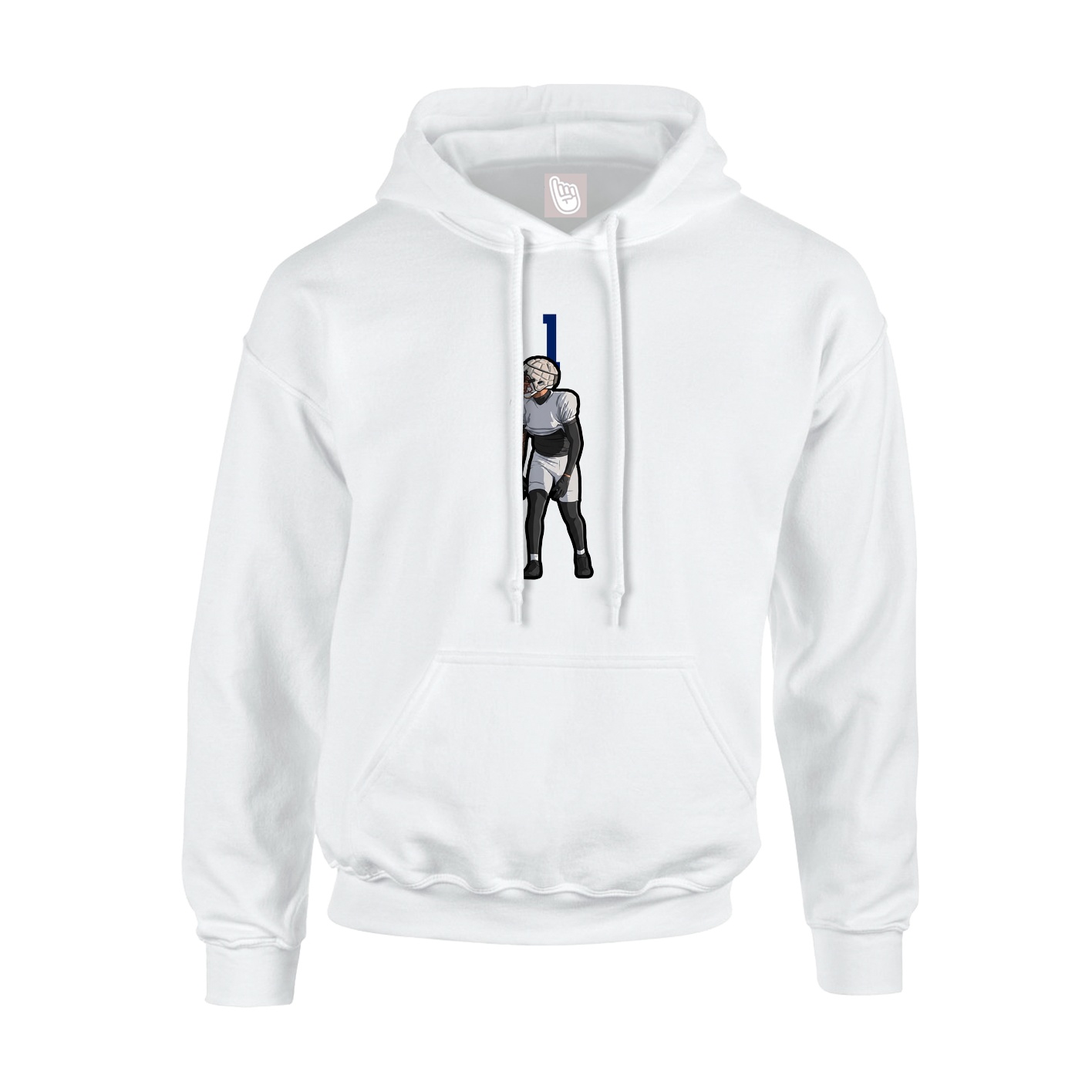 Youth Hoodie — Number Top in White