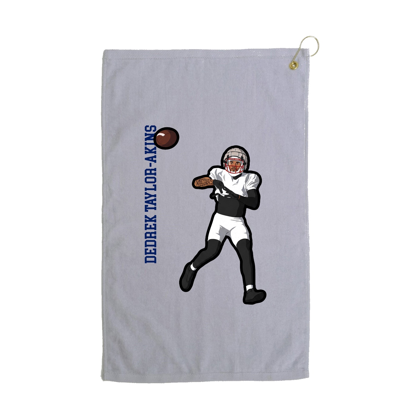 Golf Towel — Name Vertical in Grey