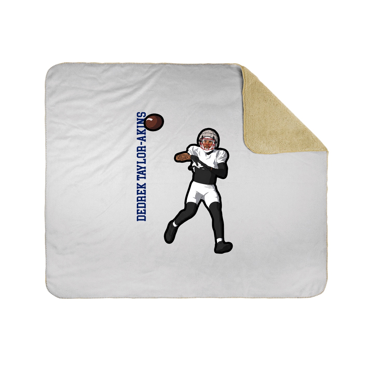 Throw Blanket — Name Vertical in White