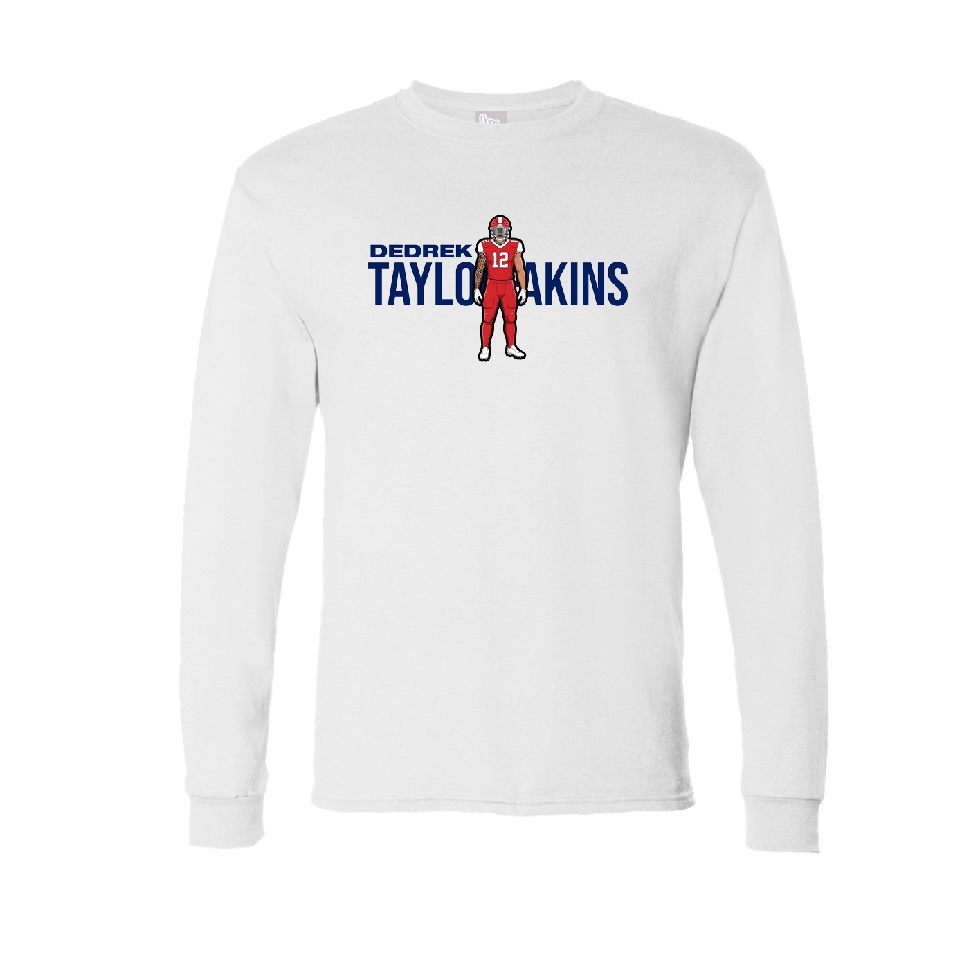 Long Sleeve Tee — Player Name in White