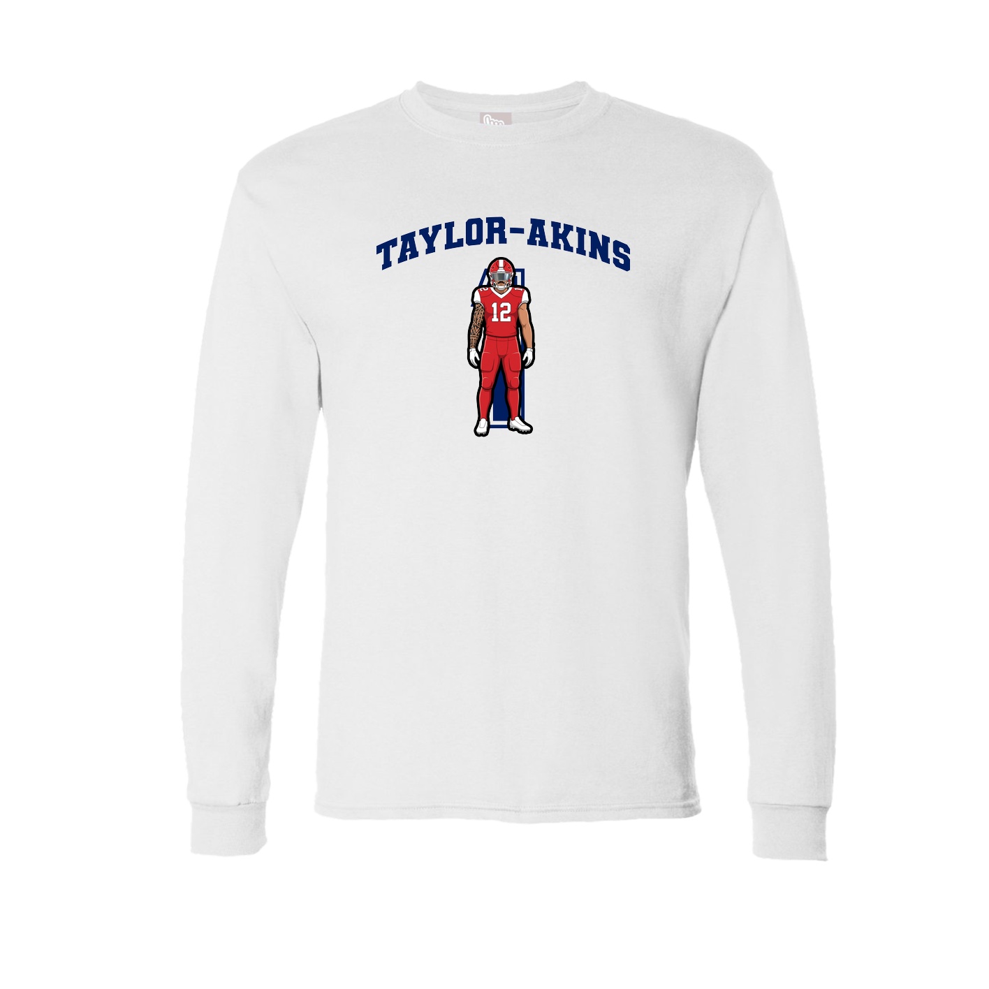 Long Sleeve Tee — Number in White