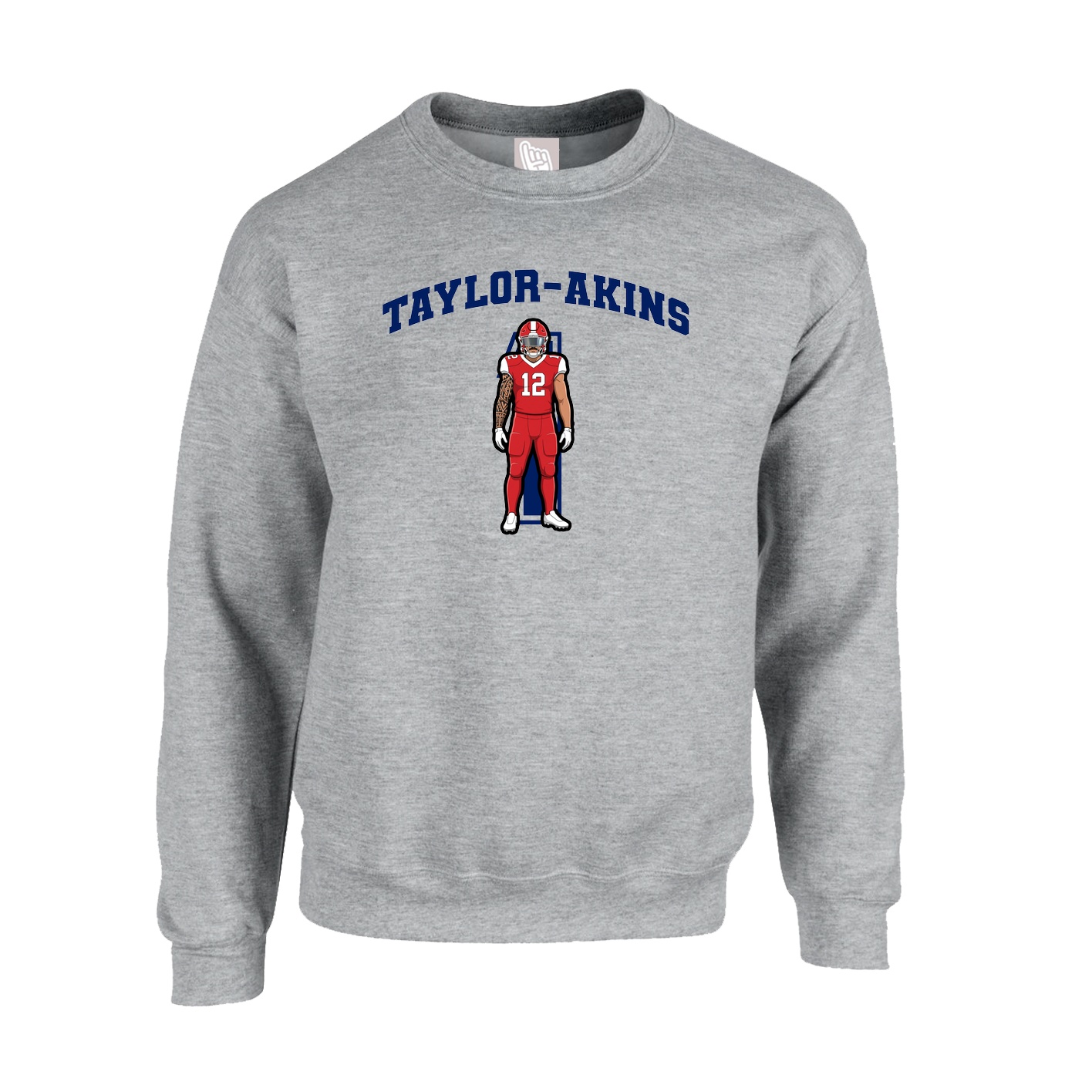 Fleece Crew — Number in Grey