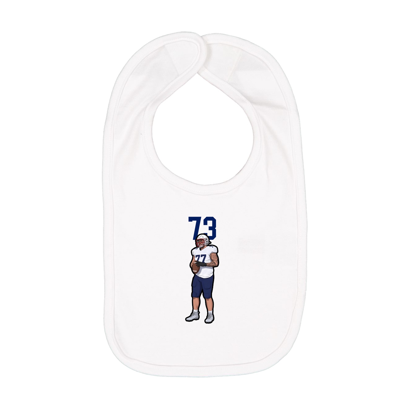 Infant Bib — Number Top in White