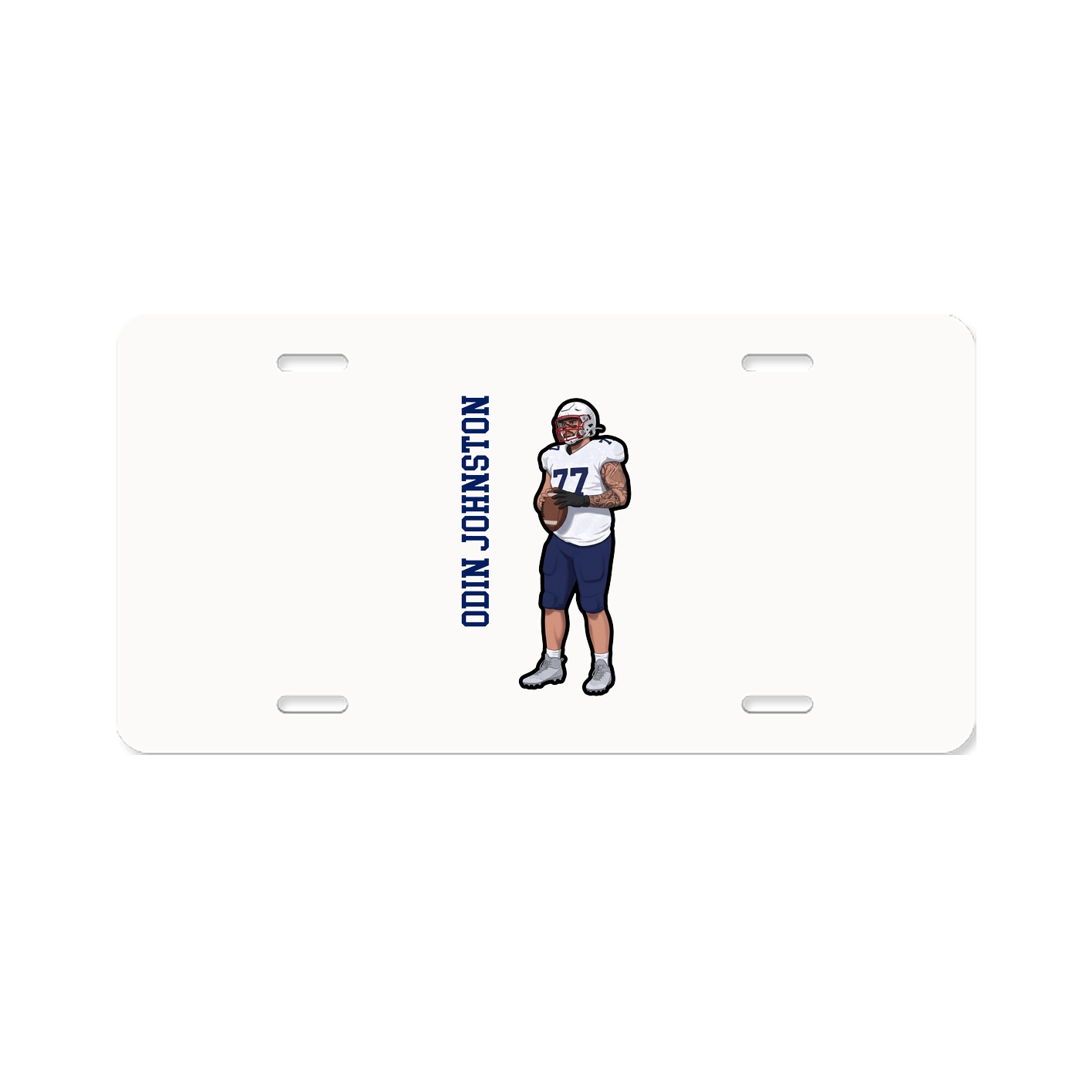 License Plate — Name Vertical in Classic