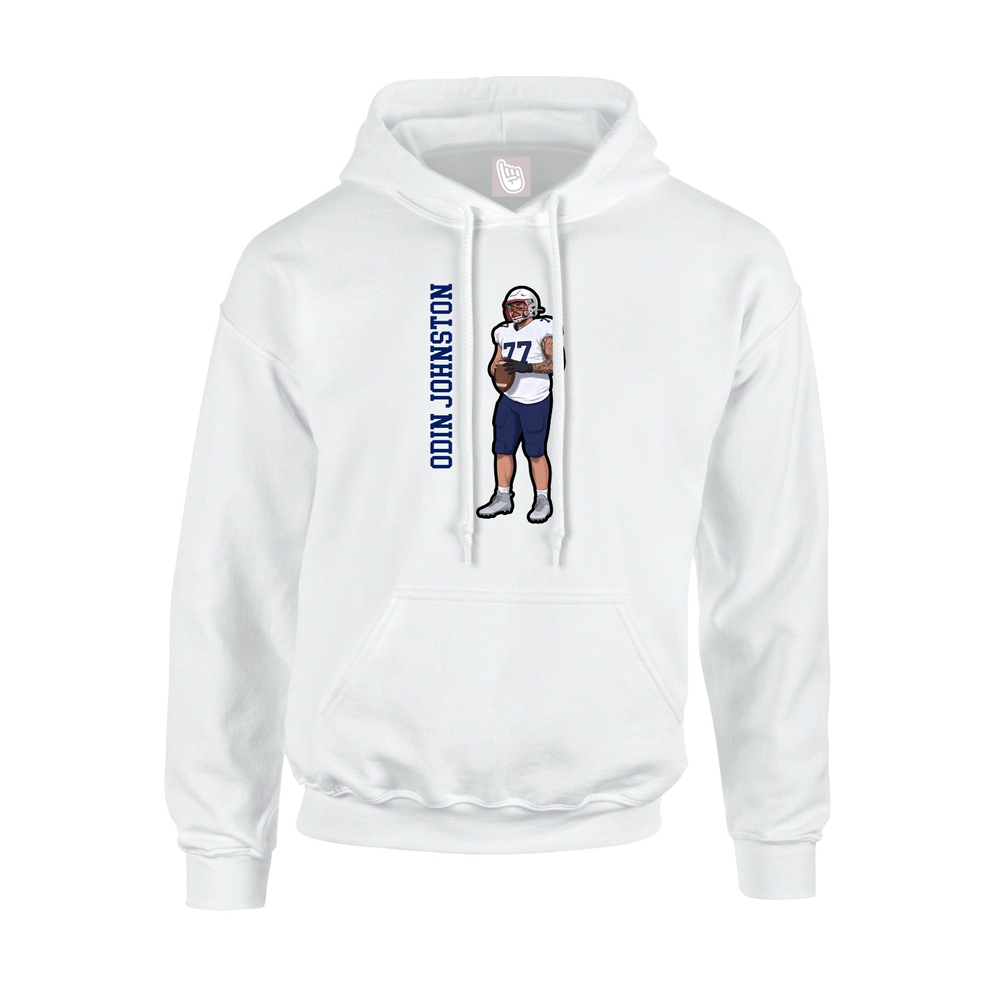 Hoodie — Name Vertical in White