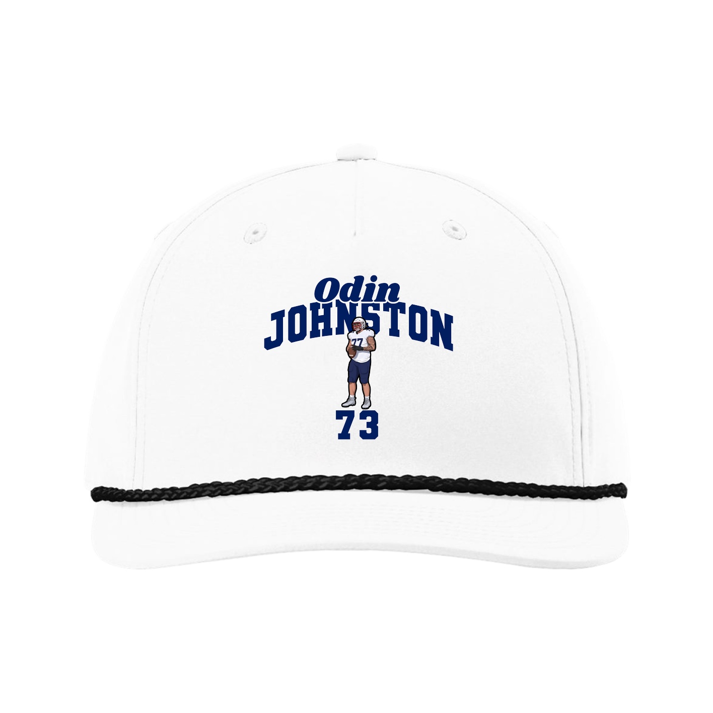 Five-Panel Classic Rope Cap — Signature Arch in White