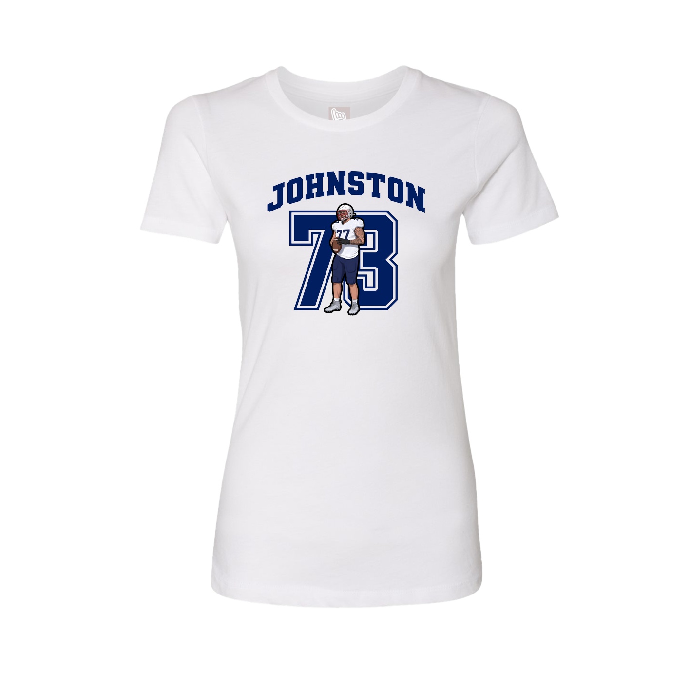 Fitted Women's Tee — Number in White