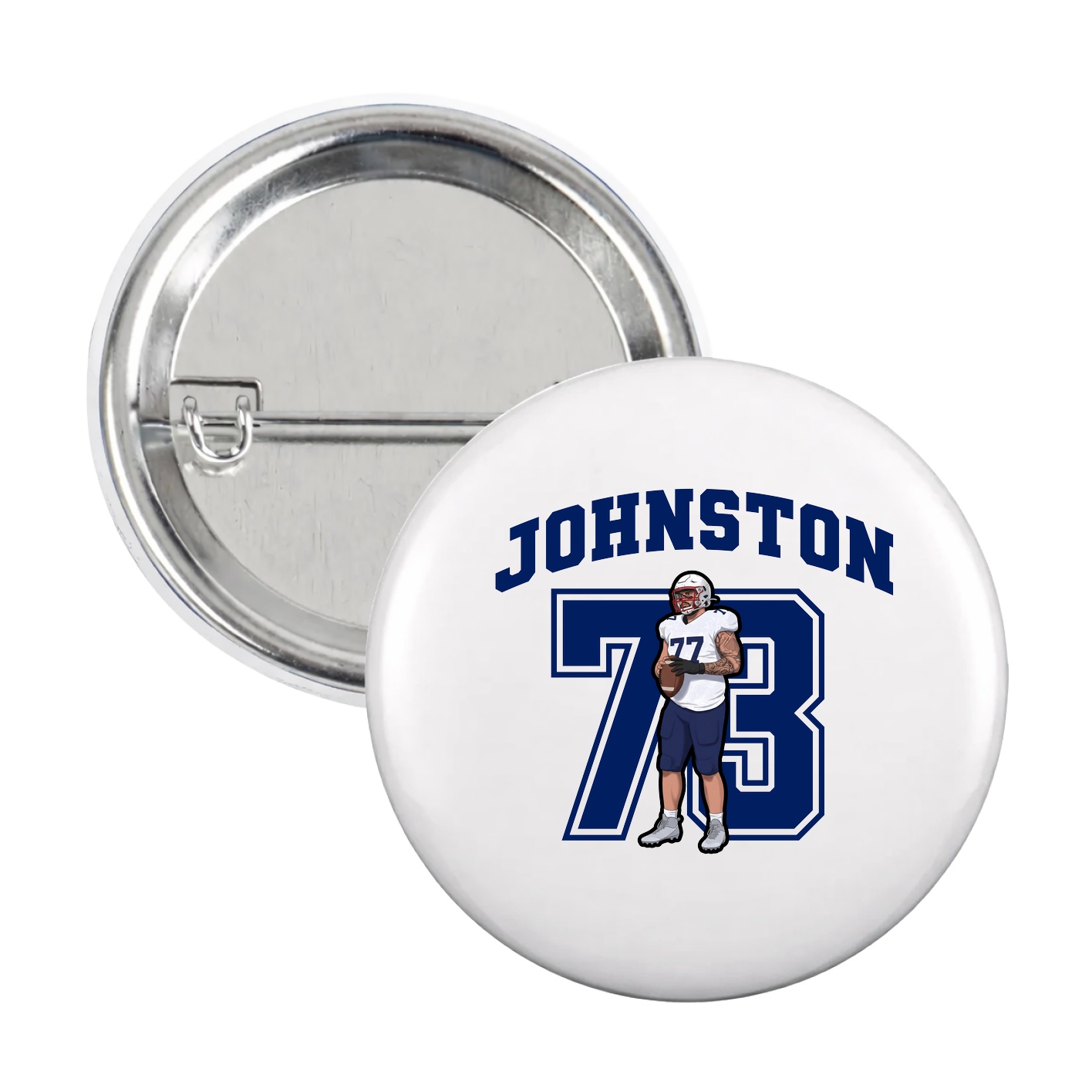 Game Day Button — Number in White