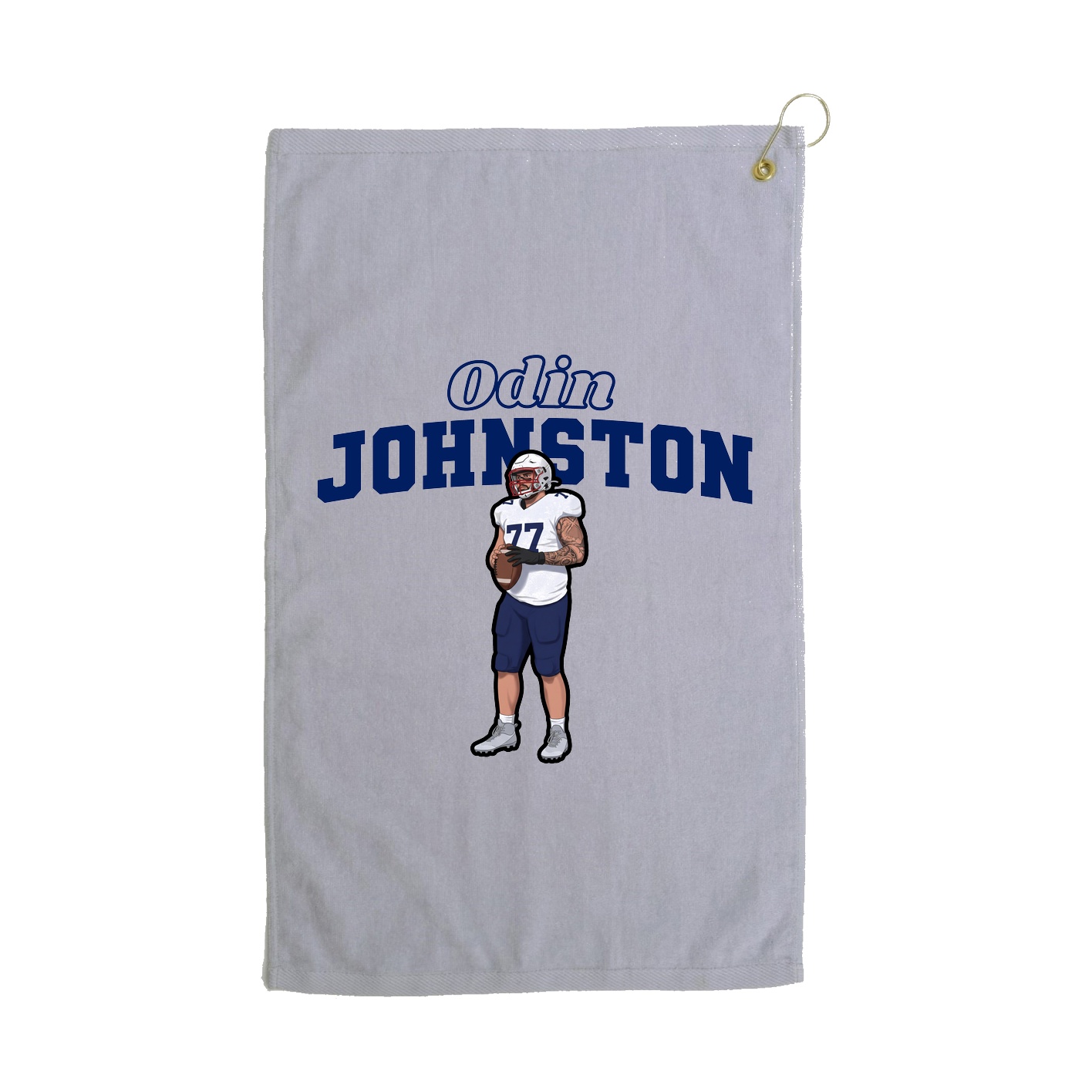Golf Towel — Name Arch in Grey