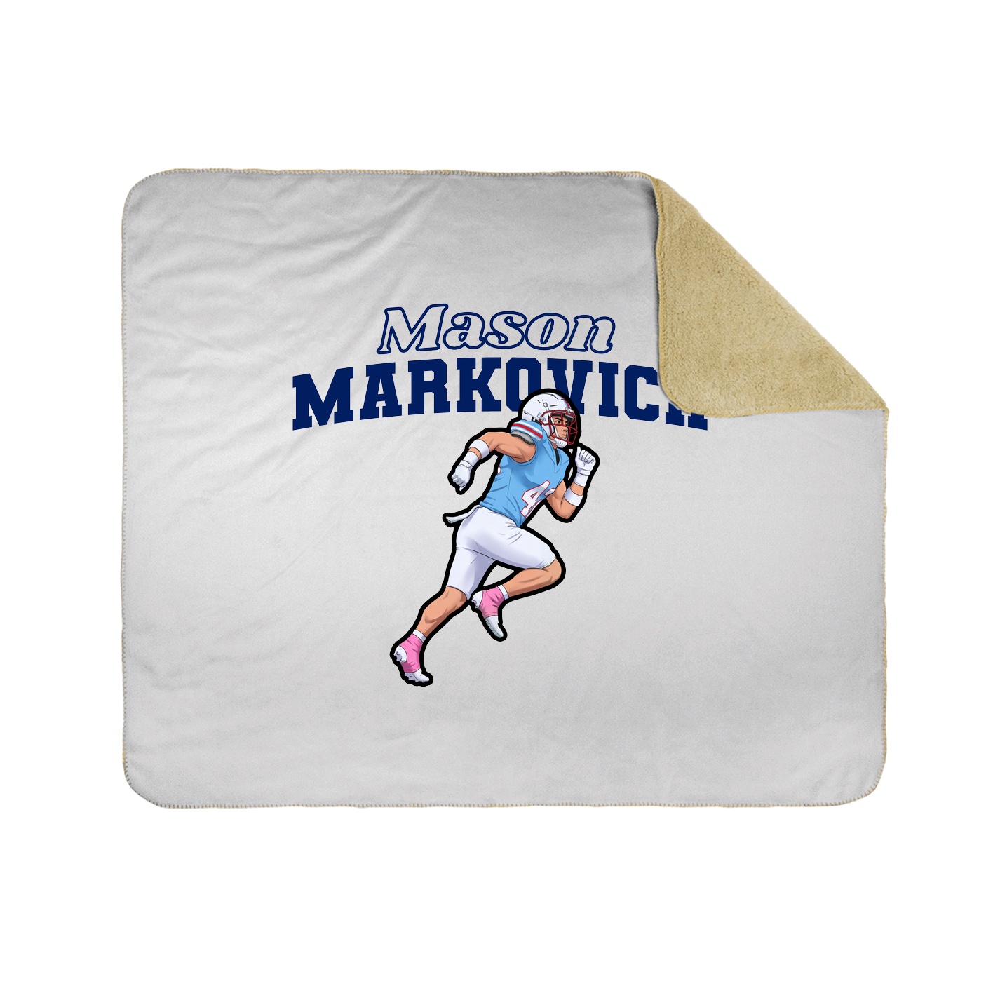 Throw Blanket — Name Arch in White