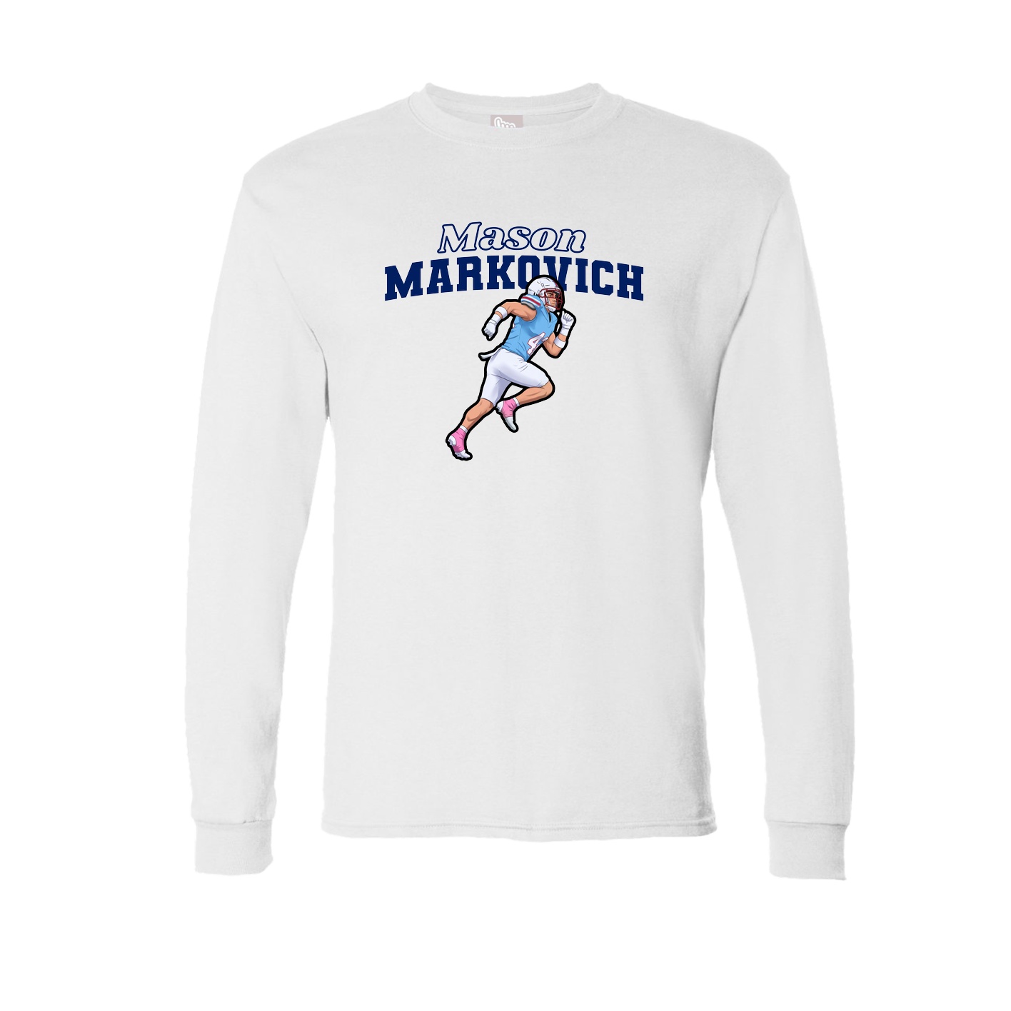 Long Sleeve Tee — Name Arch in White