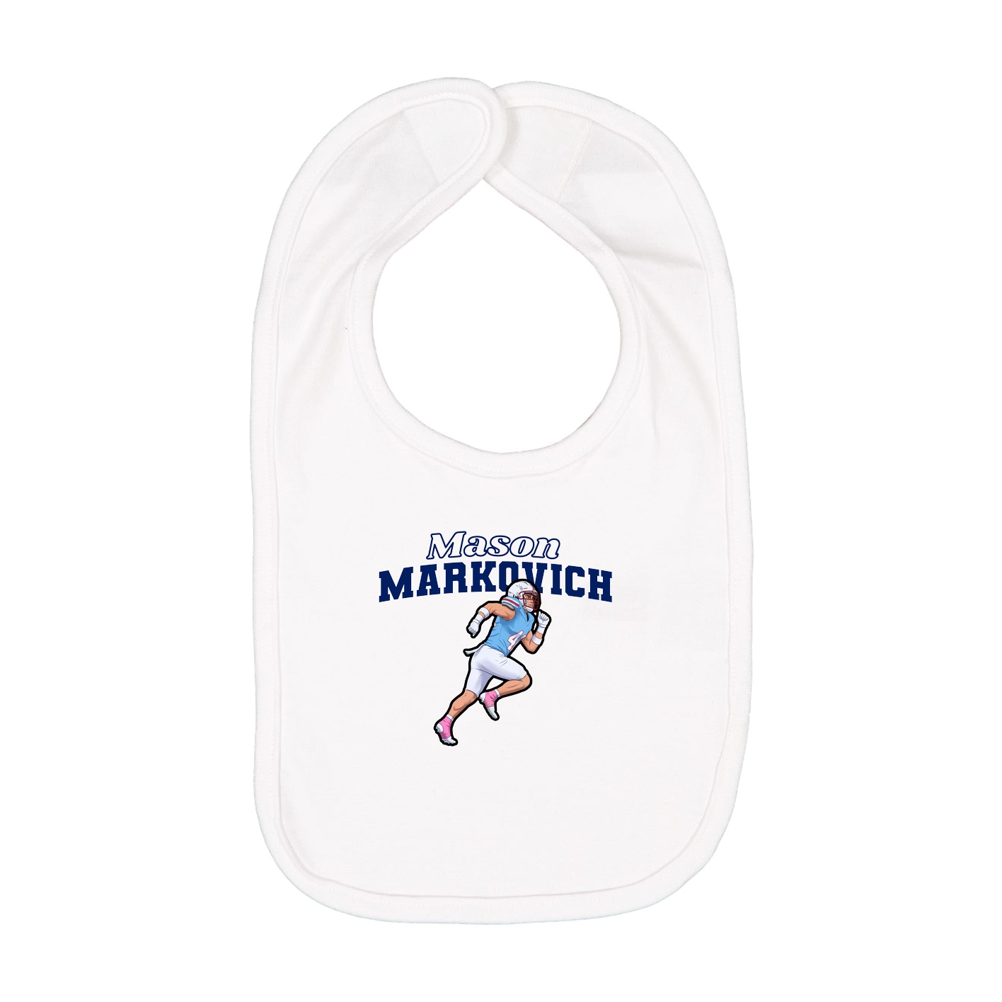 Infant Bib — Name Arch in White