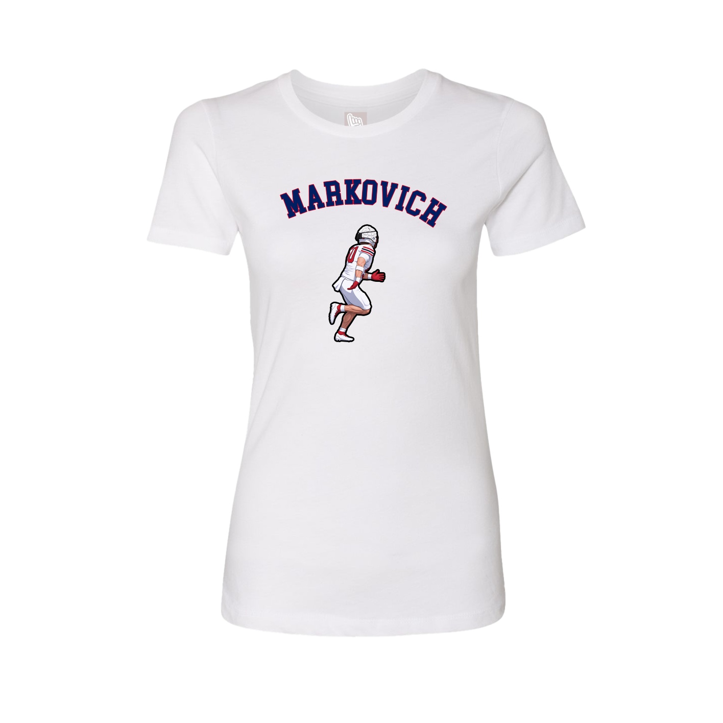 Fitted Women's Tee — Shirsey Arch in White