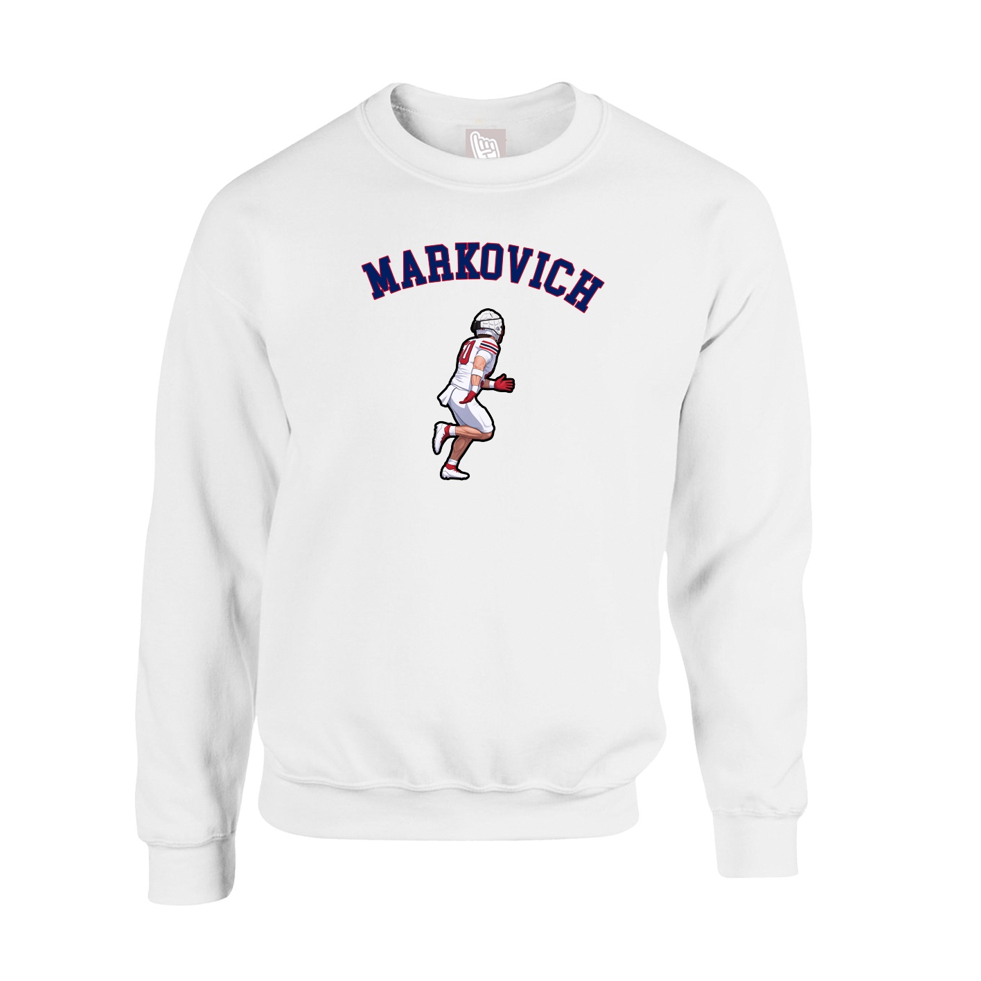 Fleece Crew — Shirsey Arch in White