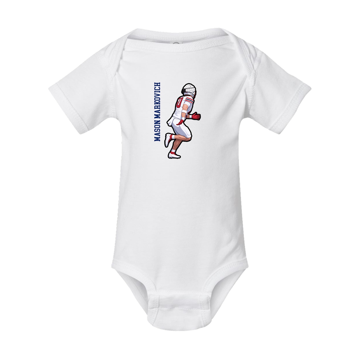 Baby Onesie — Name Vertical in White