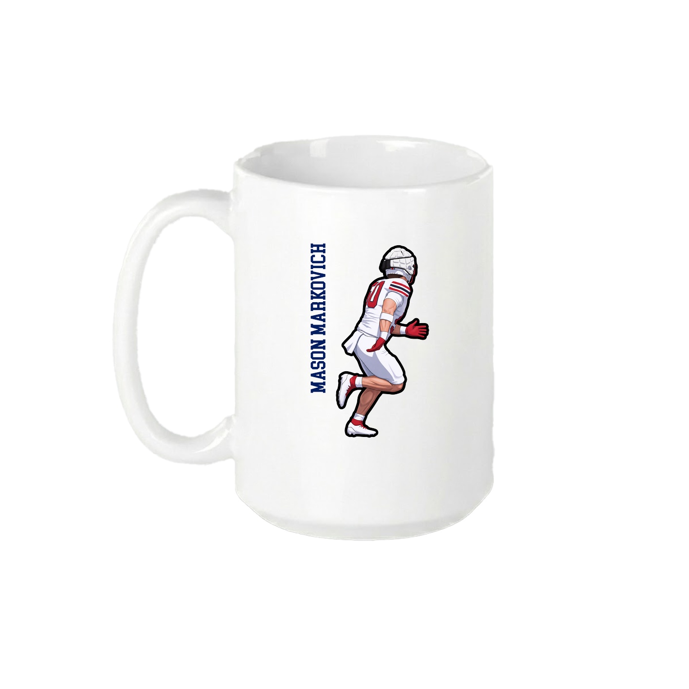 15oz Coffee Mug — Name Vertical in White
