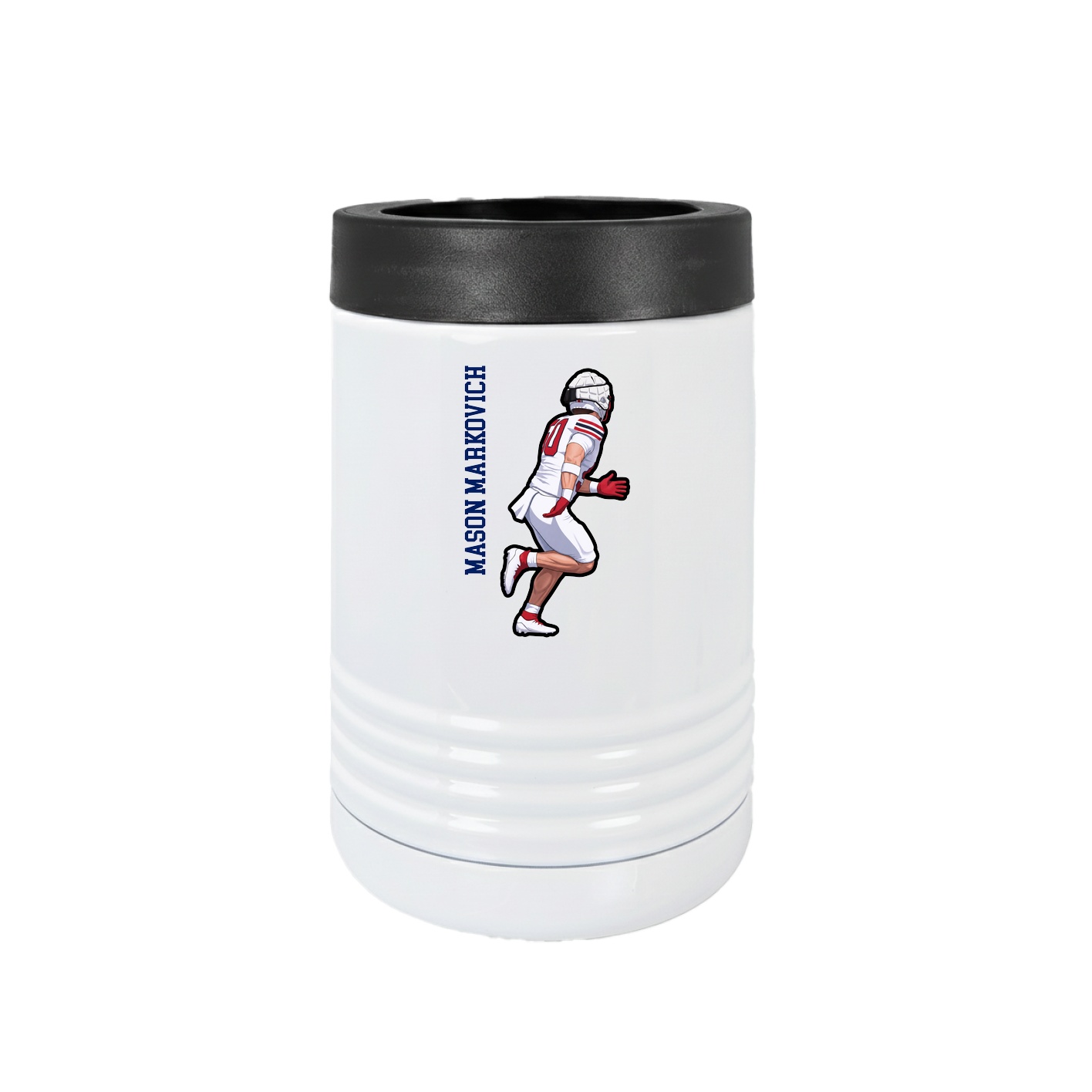 Beverage Holder — Name Vertical in White