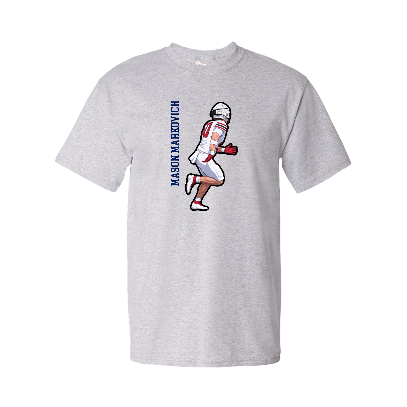 Tee — Name Vertical in Grey