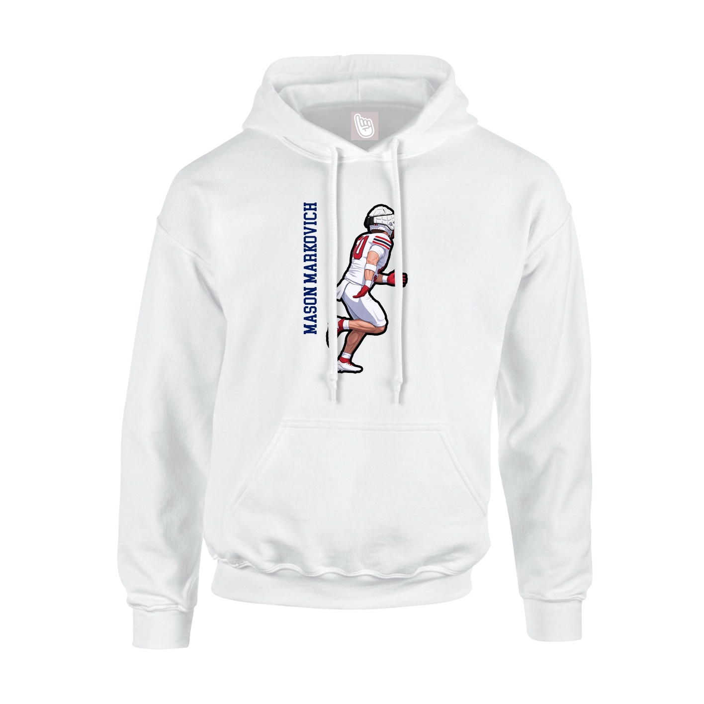 Hoodie — Name Vertical in White