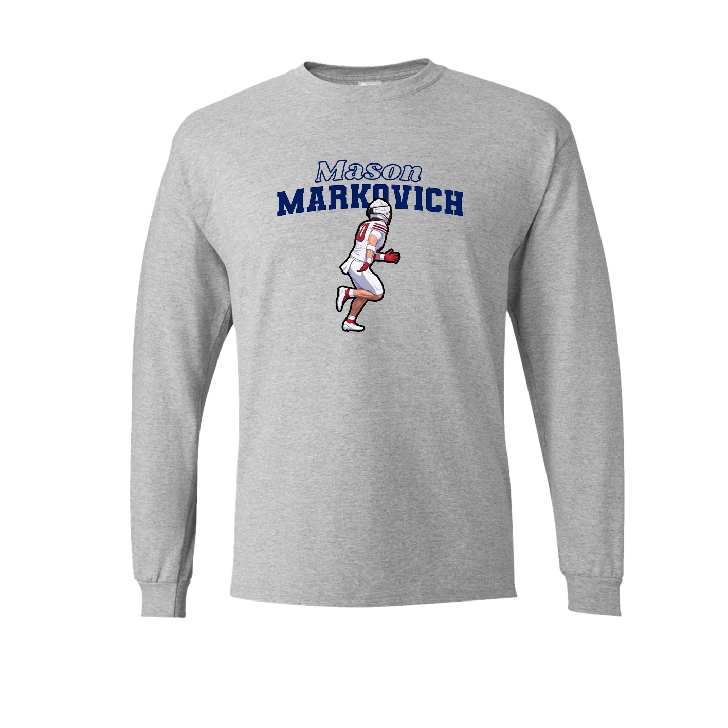 Long Sleeve Tee — Name Arch in Grey