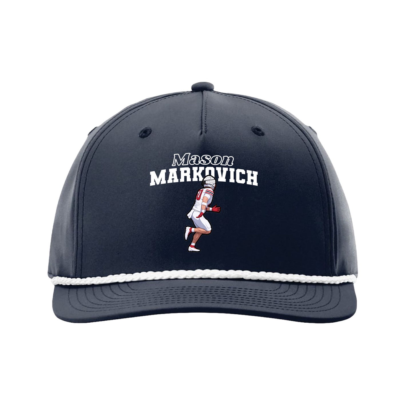 Five-Panel Classic Rope Cap — Name Arch in Navy