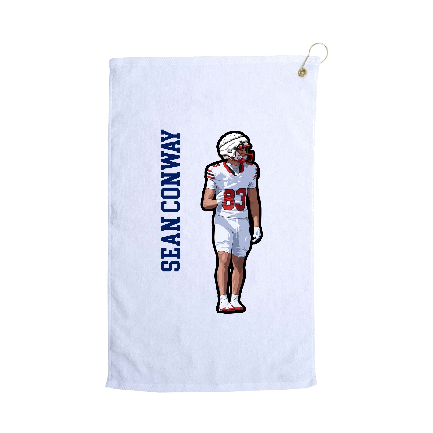 Golf Towel — Name Vertical in White