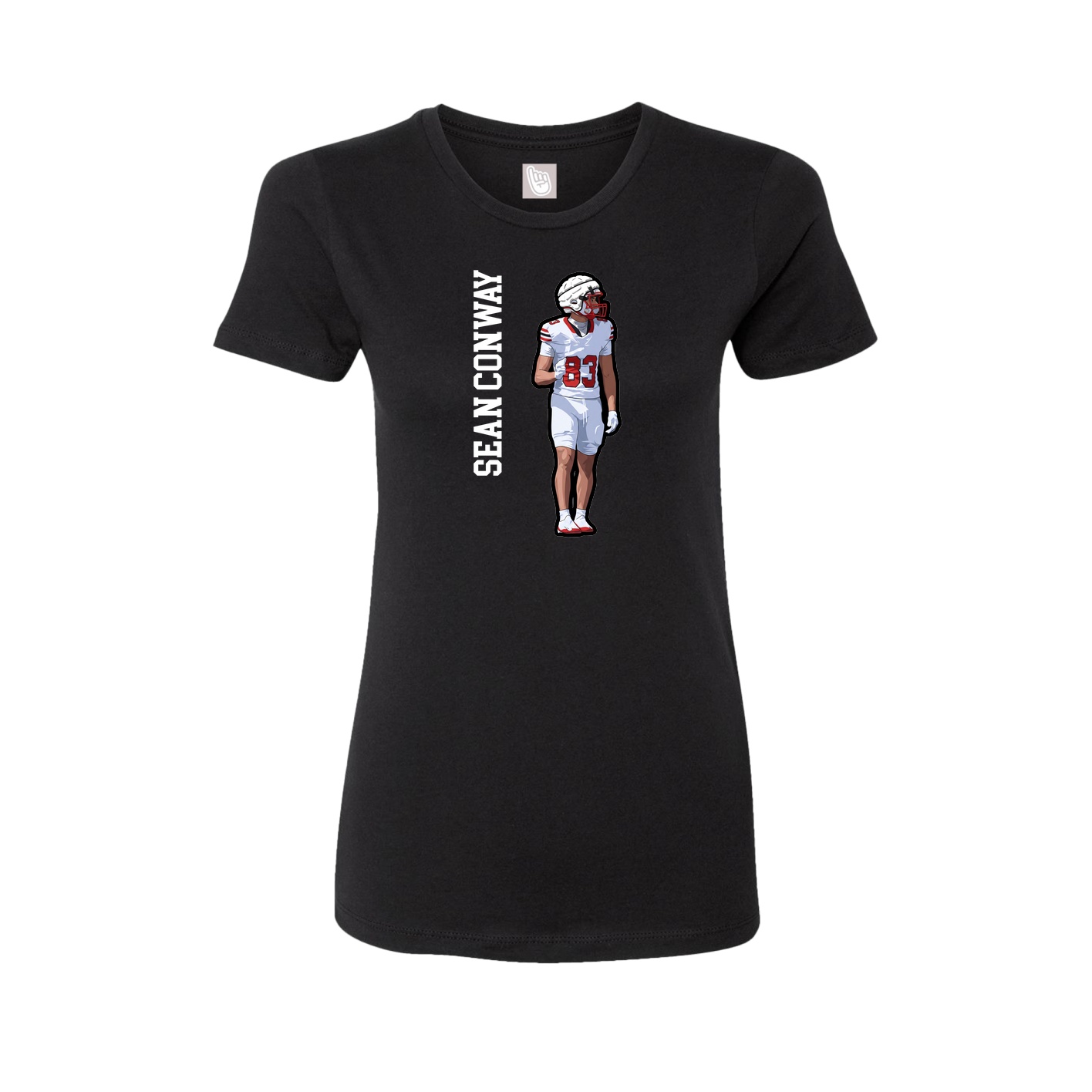 Fitted Women's Tee — Name Vertical in Black
