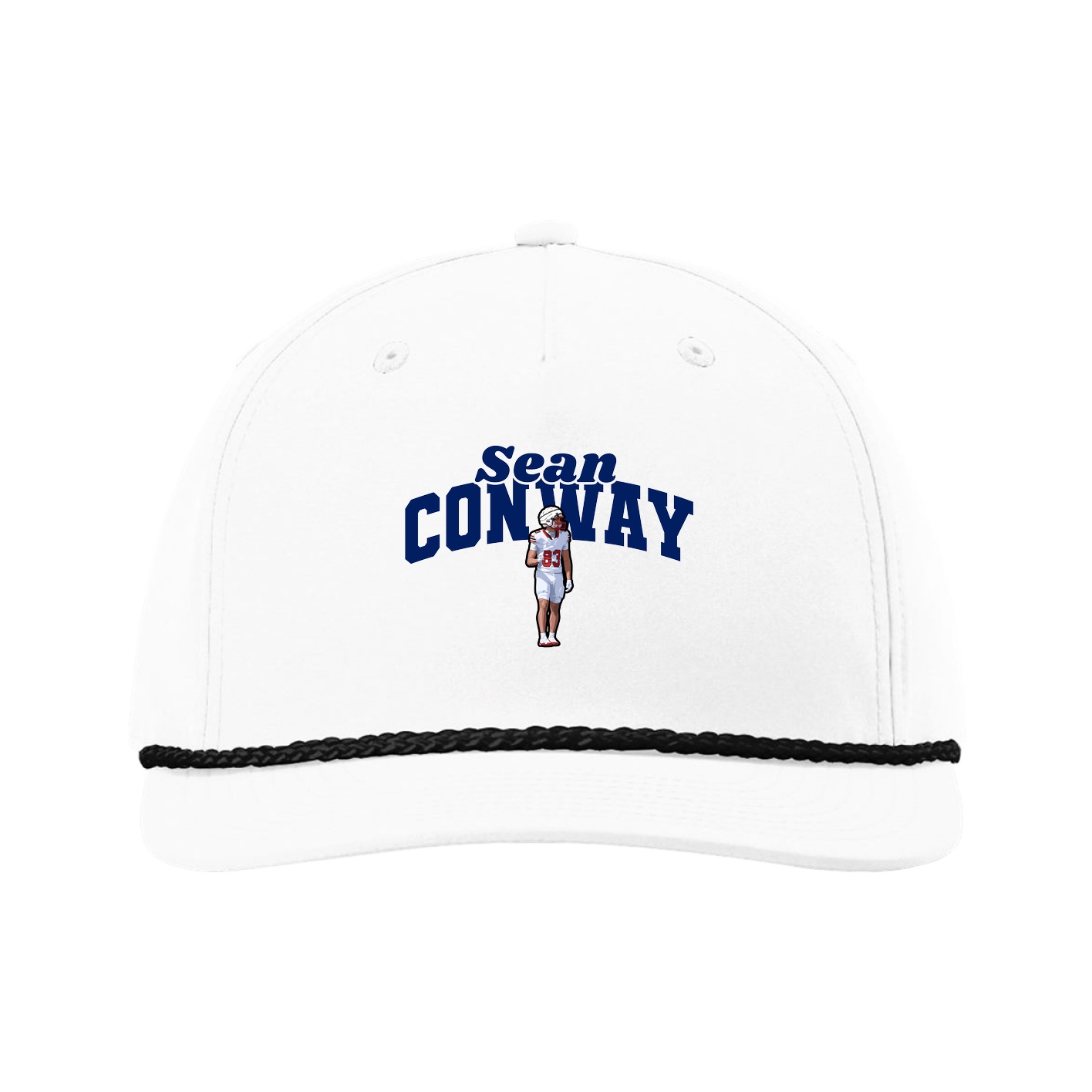 Five-Panel Classic Rope Cap — Signature Arch in White