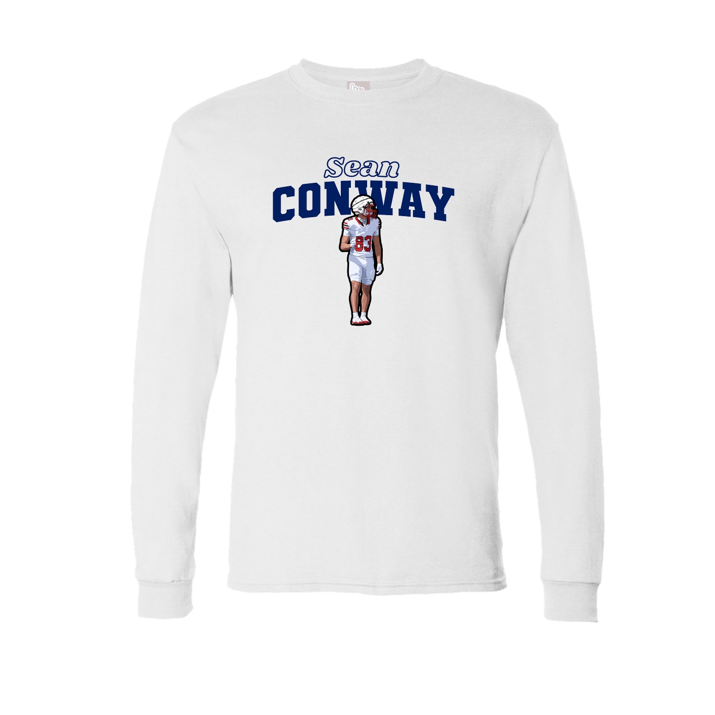 Long Sleeve Tee — Name Arch in White