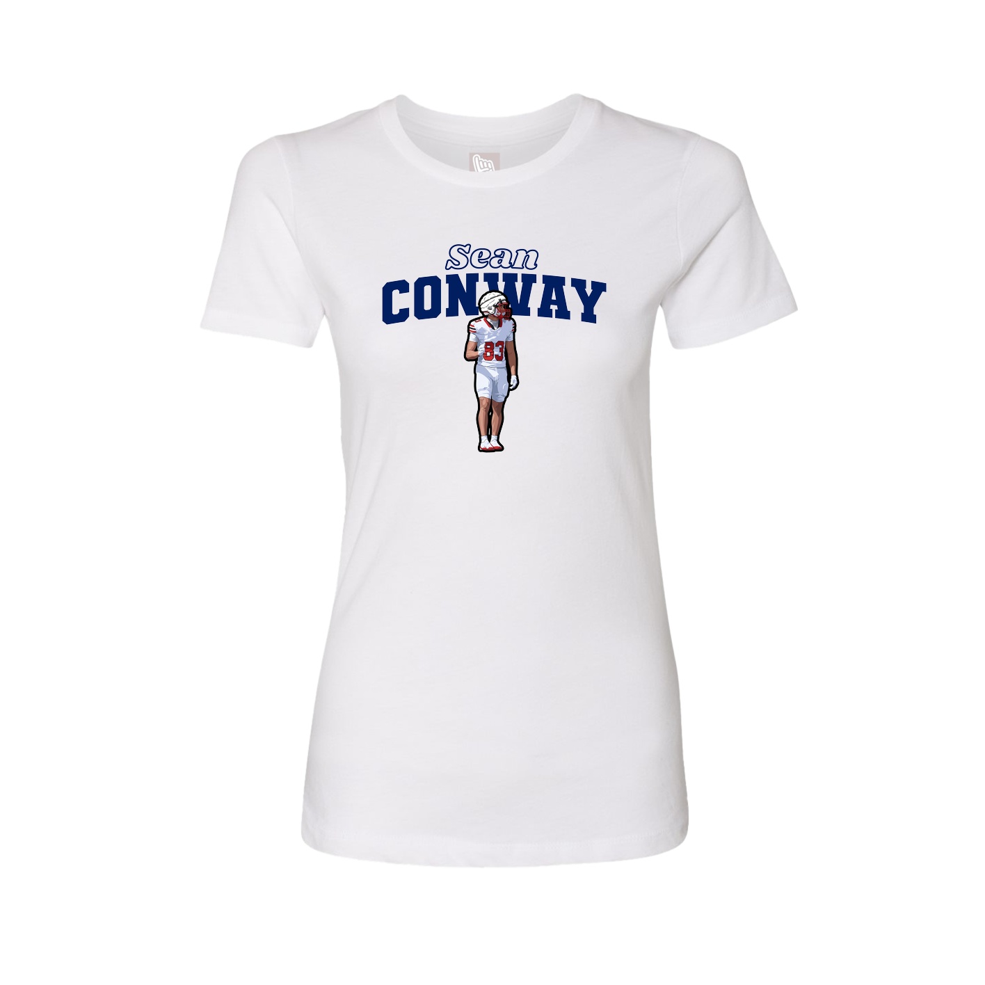 Fitted Women's Tee — Name Arch in White