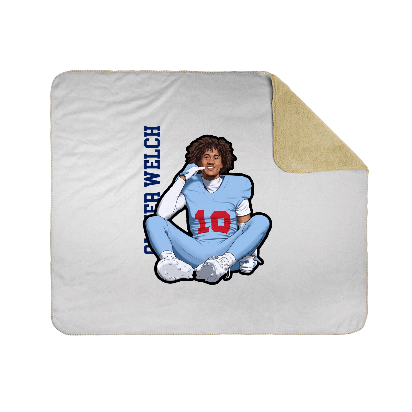 Throw Blanket — Name Vertical in White