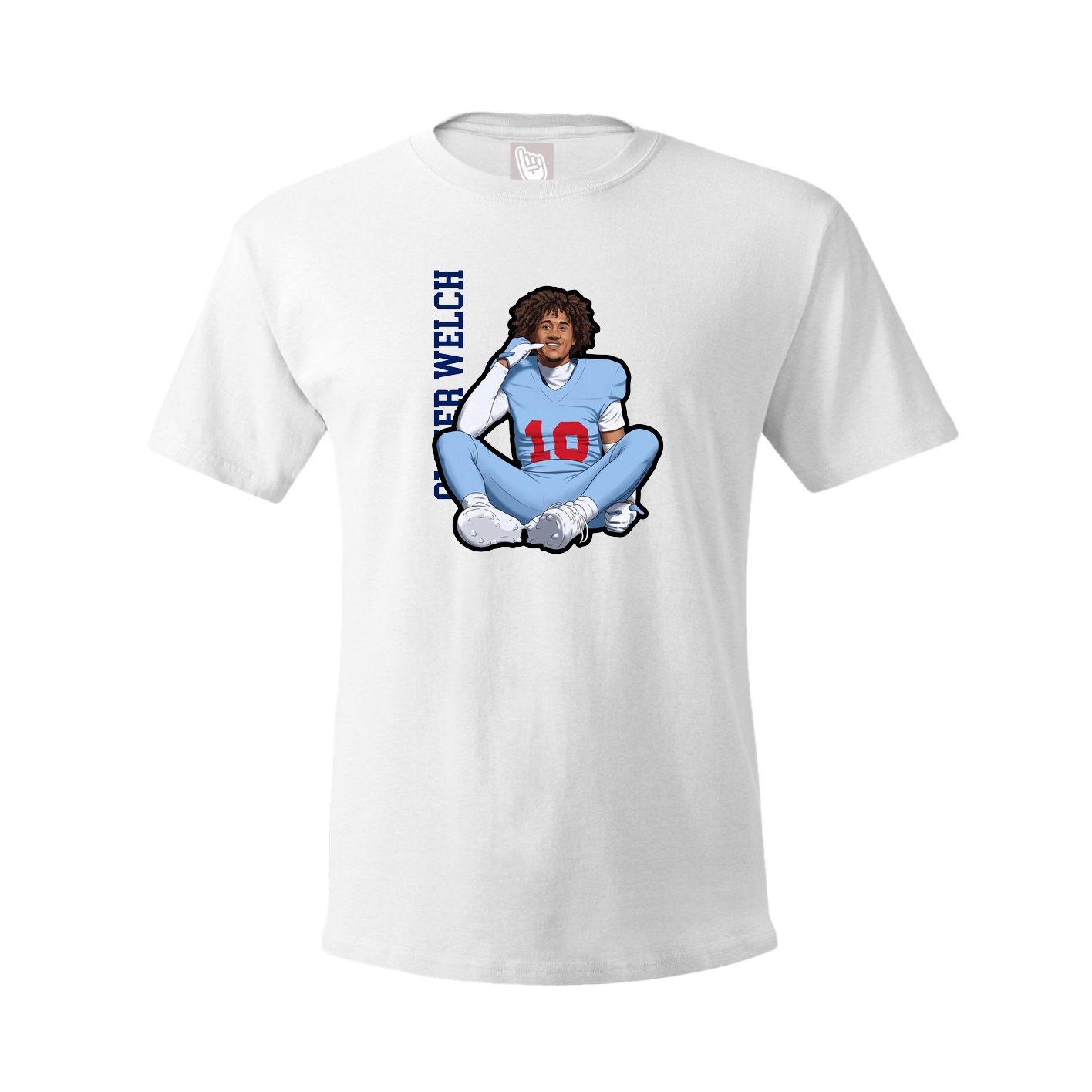 Youth Tee — Name Vertical in White