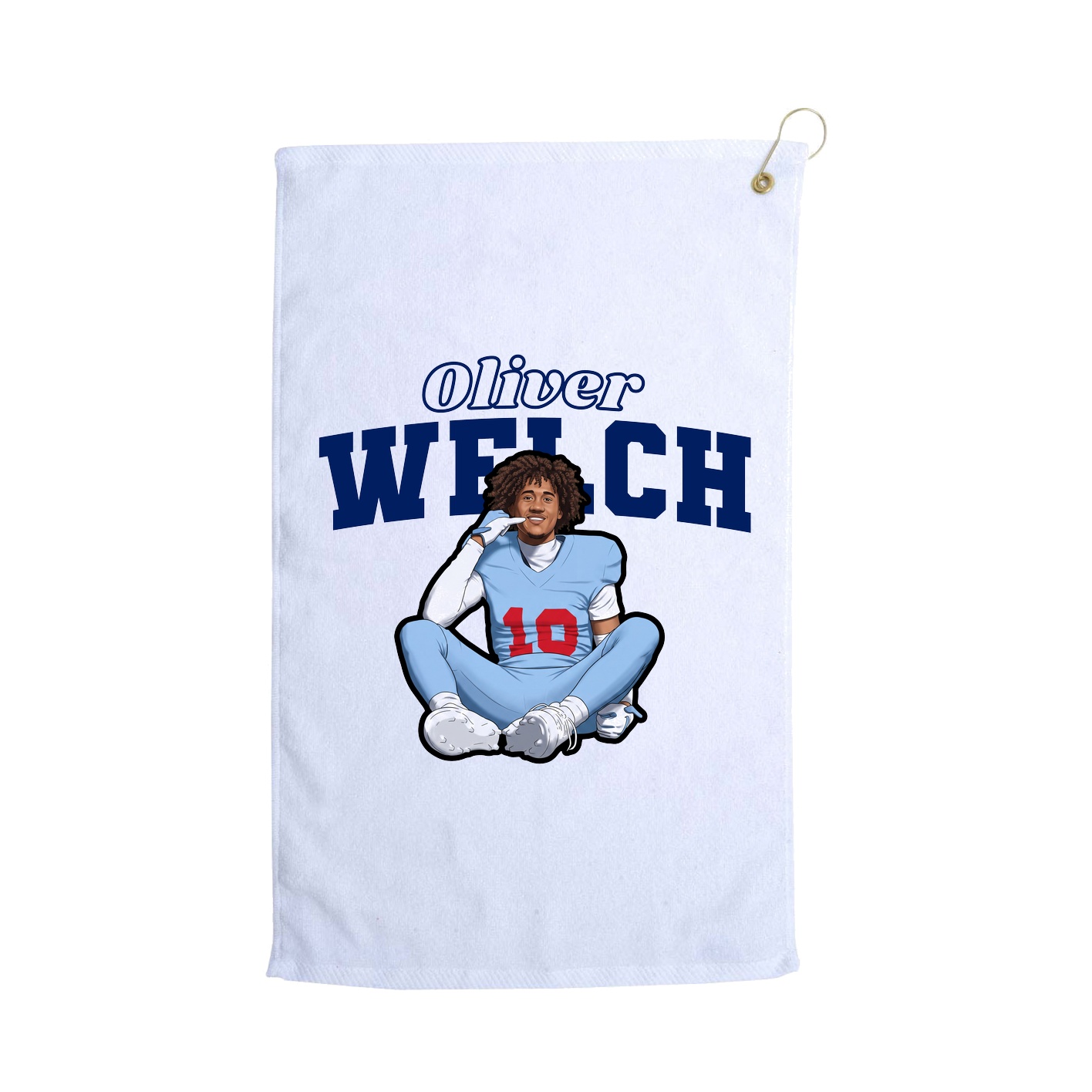 Golf Towel — Name Arch in White