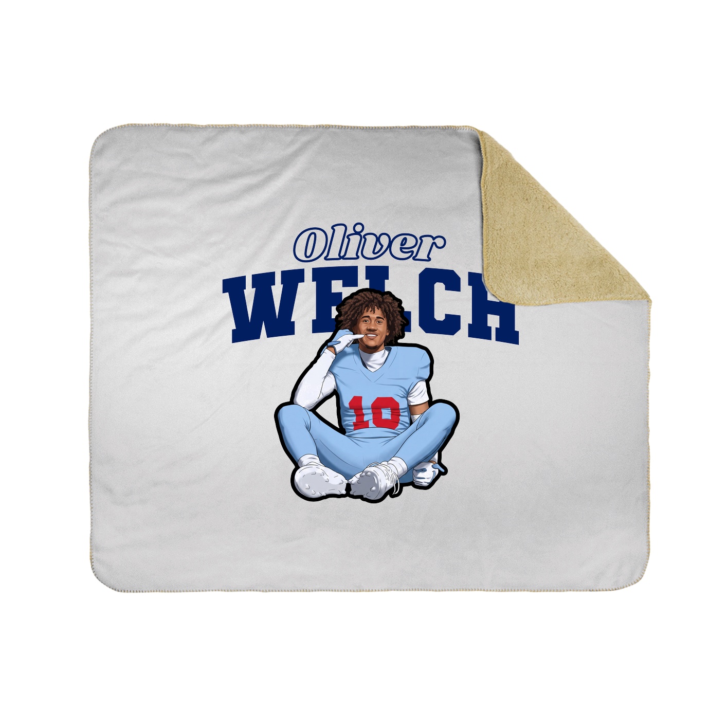 Throw Blanket — Name Arch in White