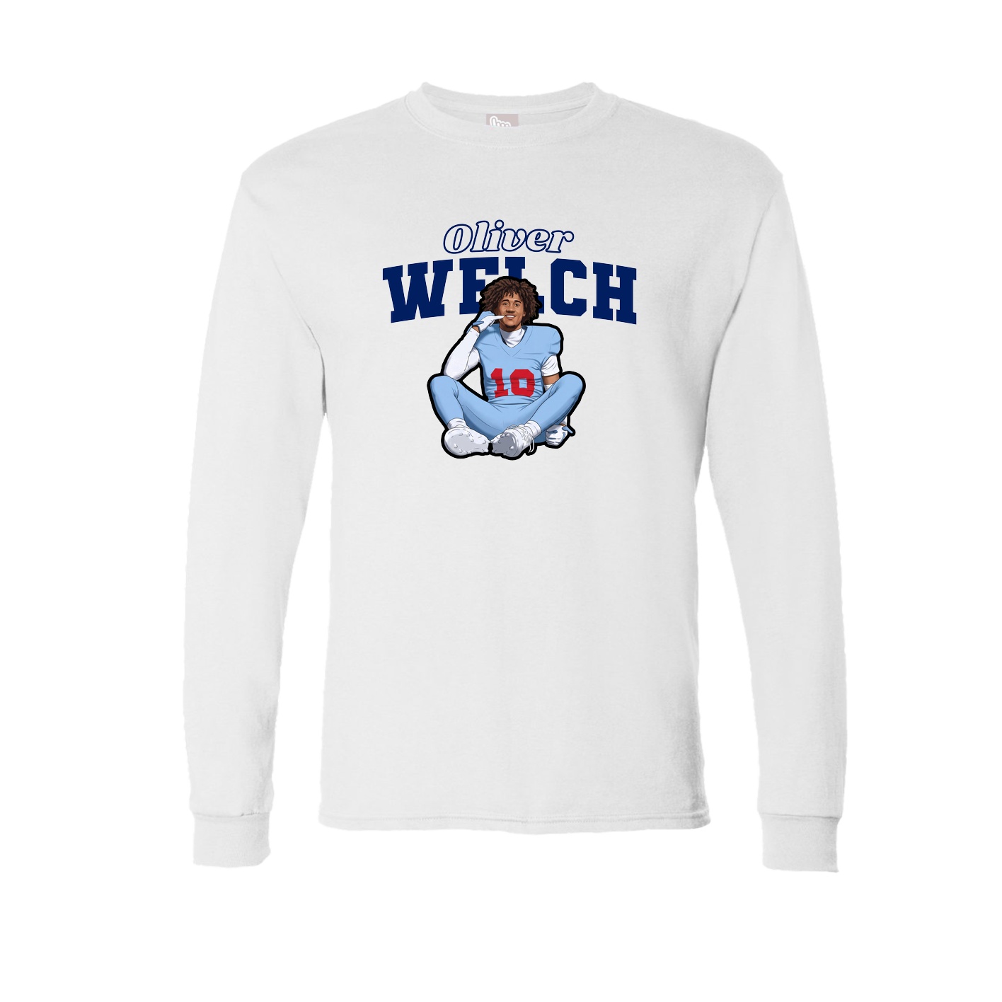 Long Sleeve Tee — Name Arch in White