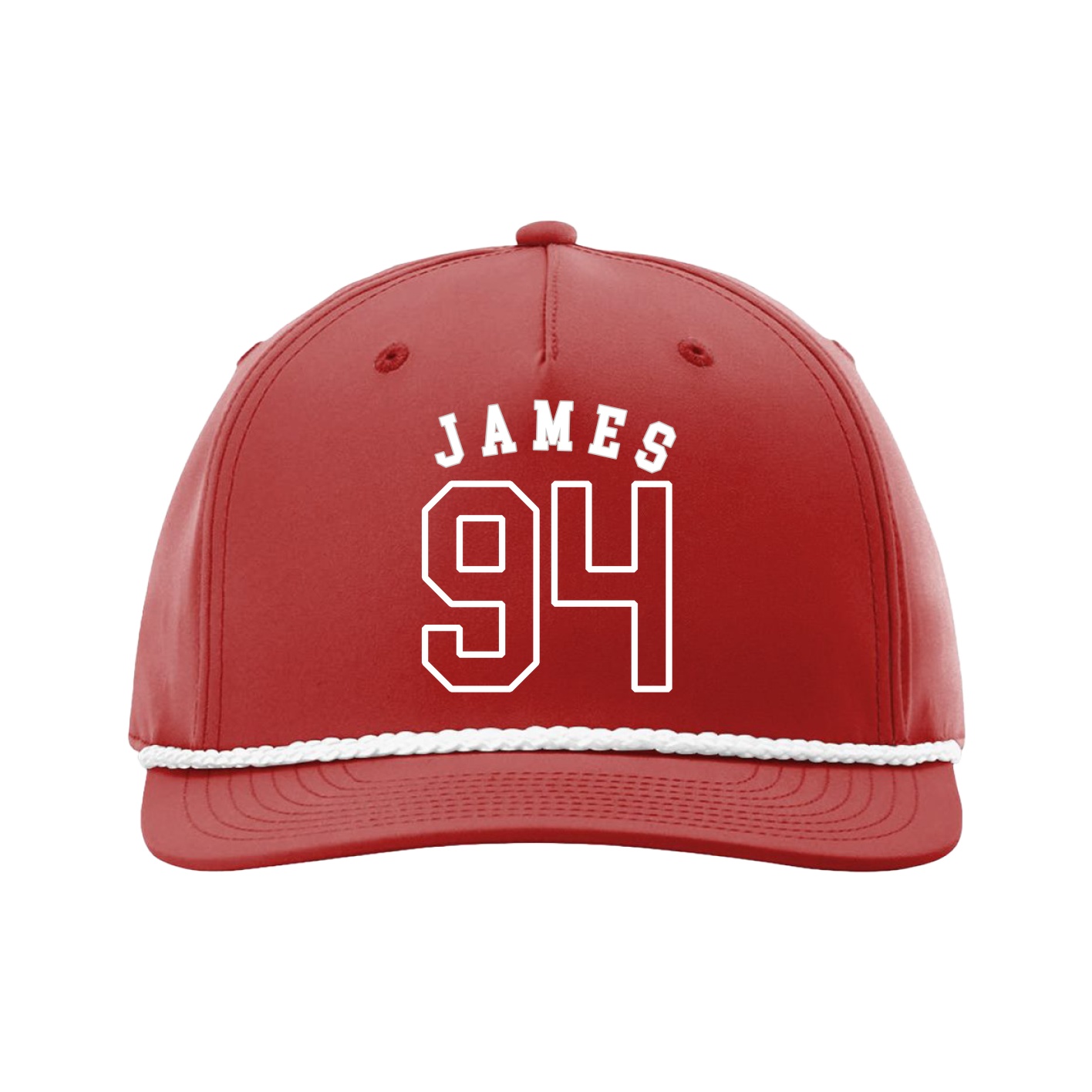 Five-Panel Classic Rope Cap — Shirsey Arch in Red