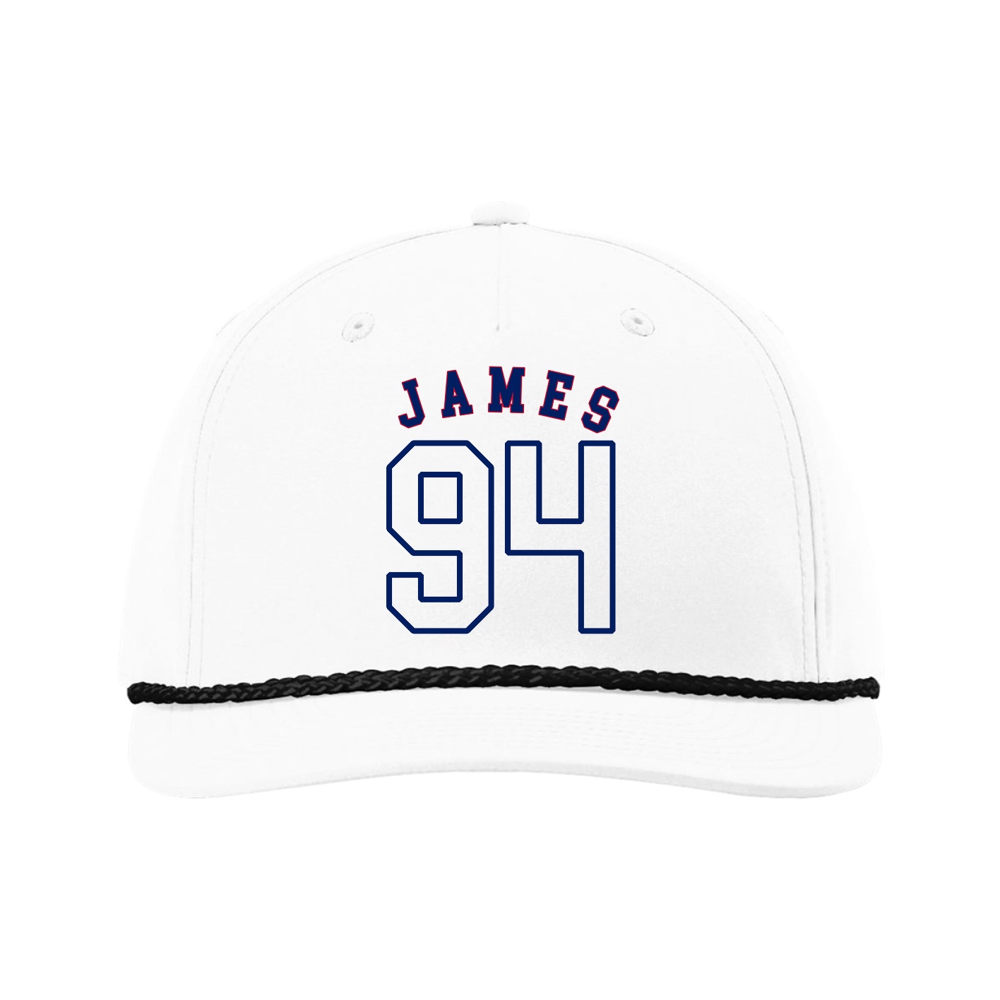 Five-Panel Classic Rope Cap — Shirsey Arch in White