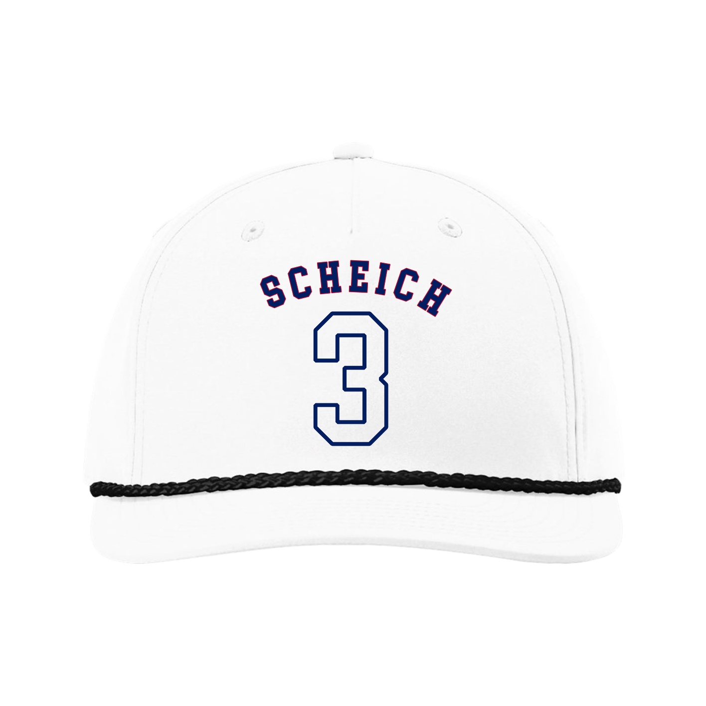 Five-Panel Classic Rope Cap — Shirsey Arch in White