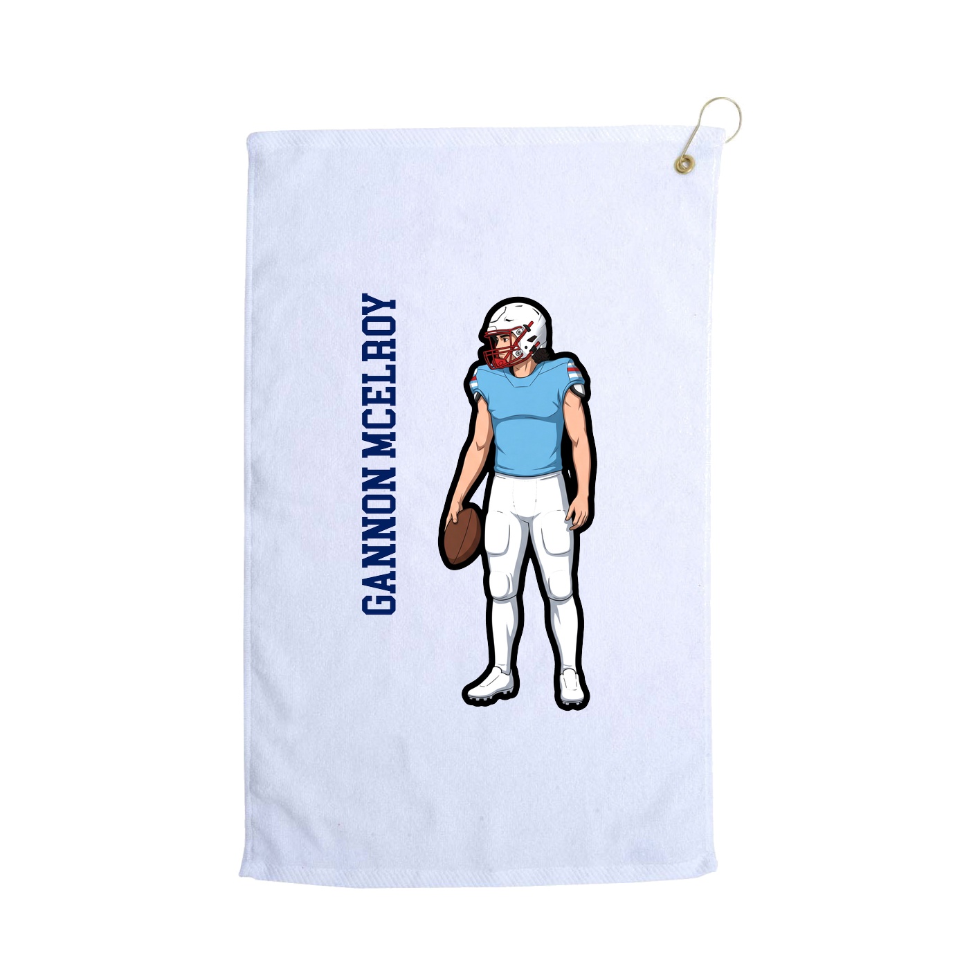 Golf Towel — Name Vertical in White