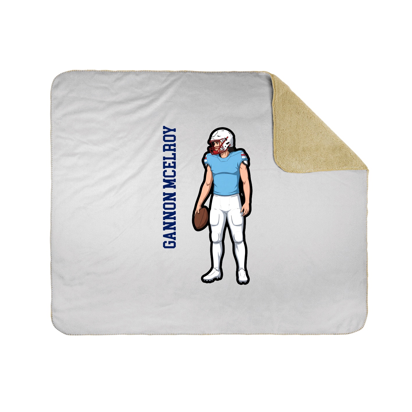 Throw Blanket — Name Vertical in White