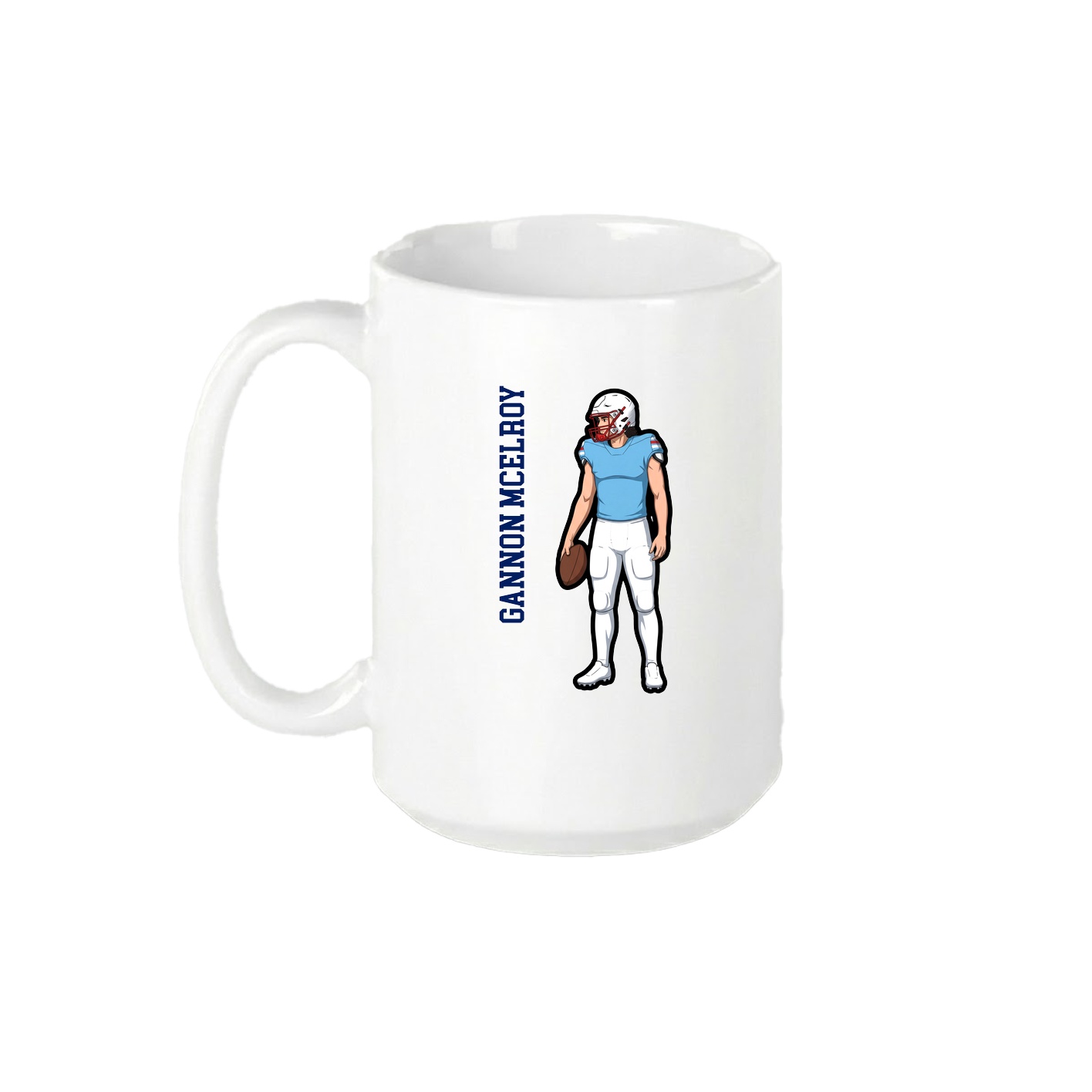 15oz Coffee Mug — Name Vertical in White