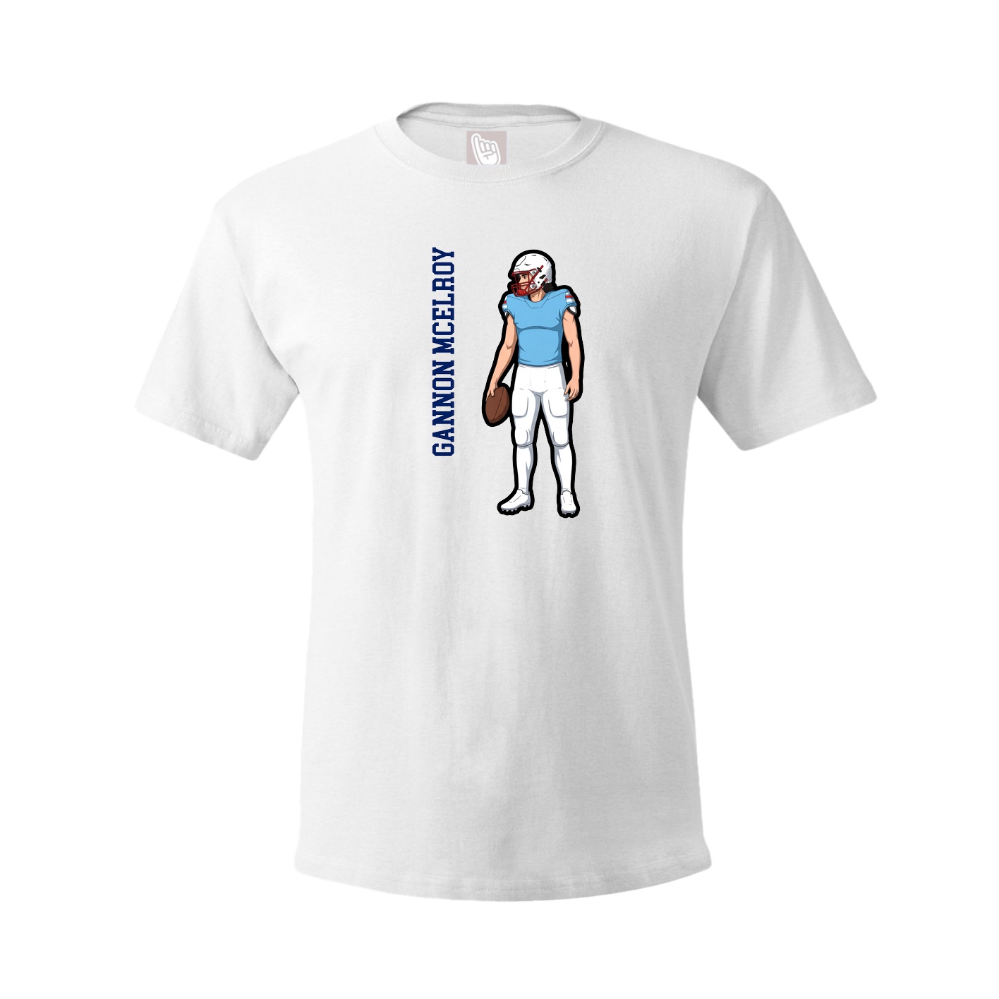 Youth Tee — Name Vertical in White
