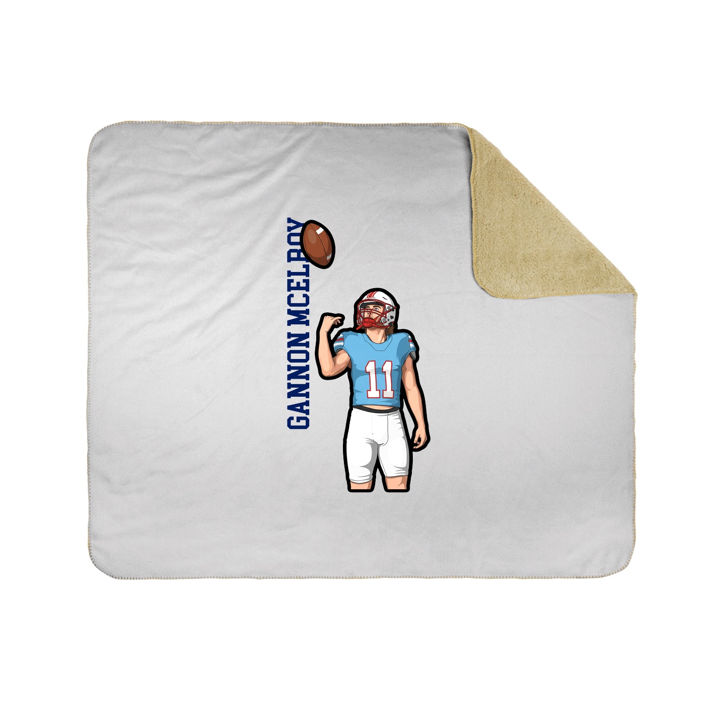 Throw Blanket — Name Vertical in White
