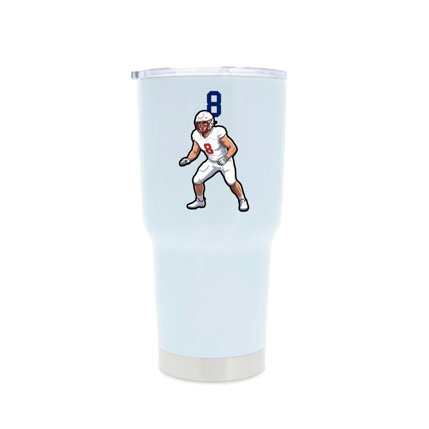 30oz Stainless Steel Tumbler — Number Top in White