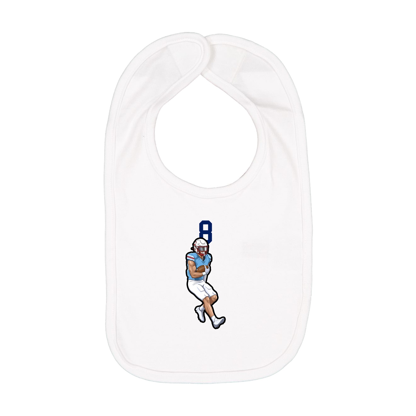 Infant Bib — Number Top in White