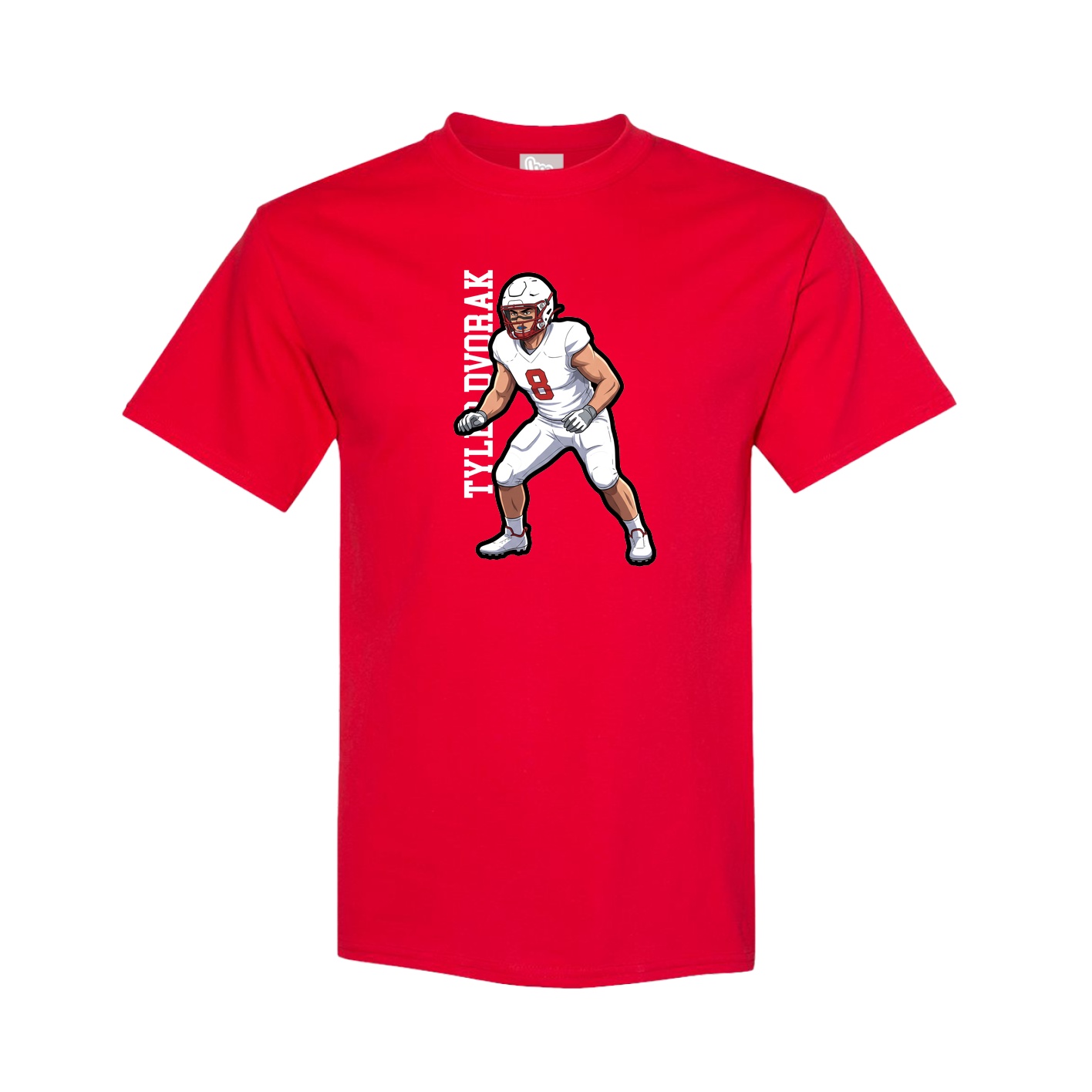 Youth Tee — Name Vertical in Red